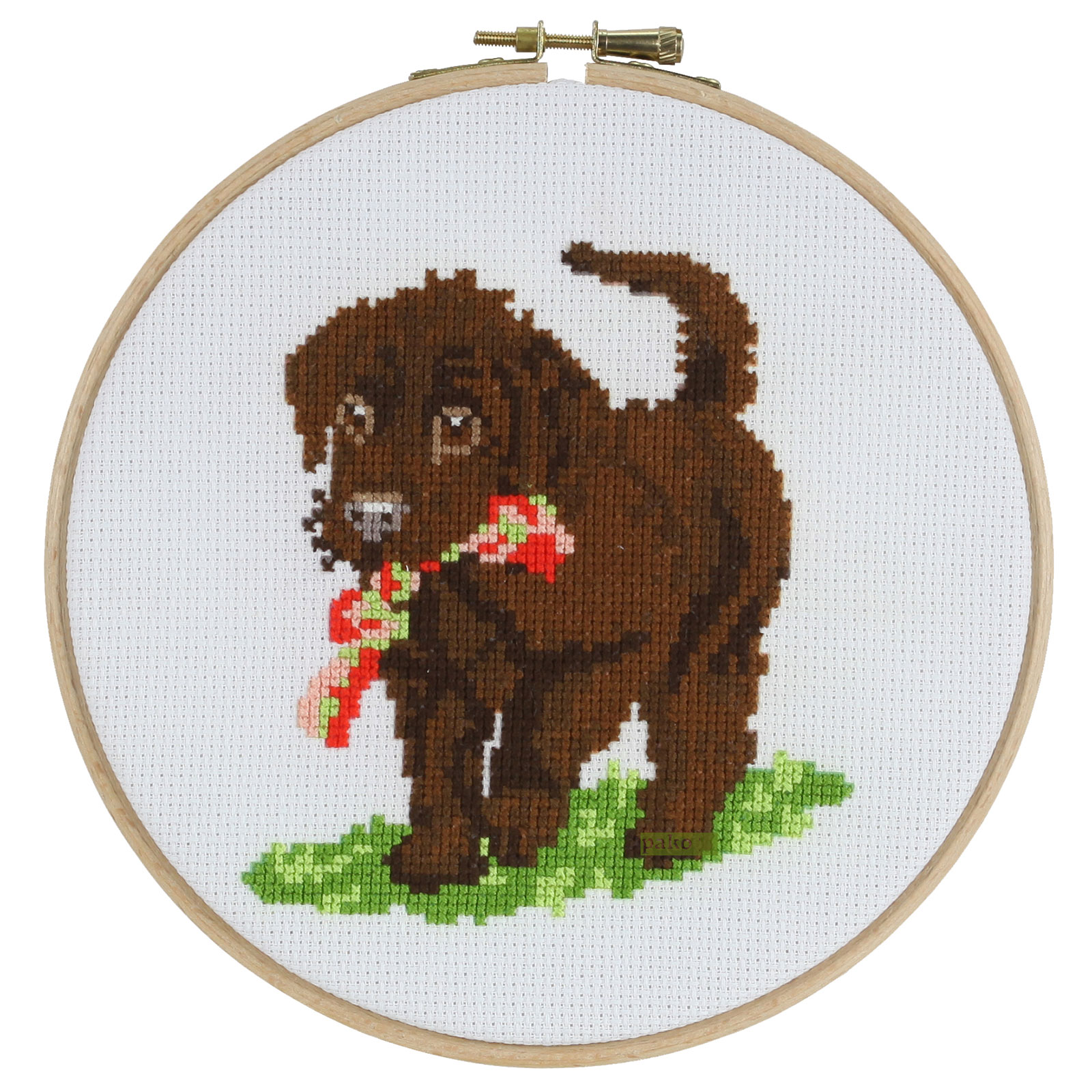 Pako 076.289021 Borduurpakket Hond 17cm rond - STUK