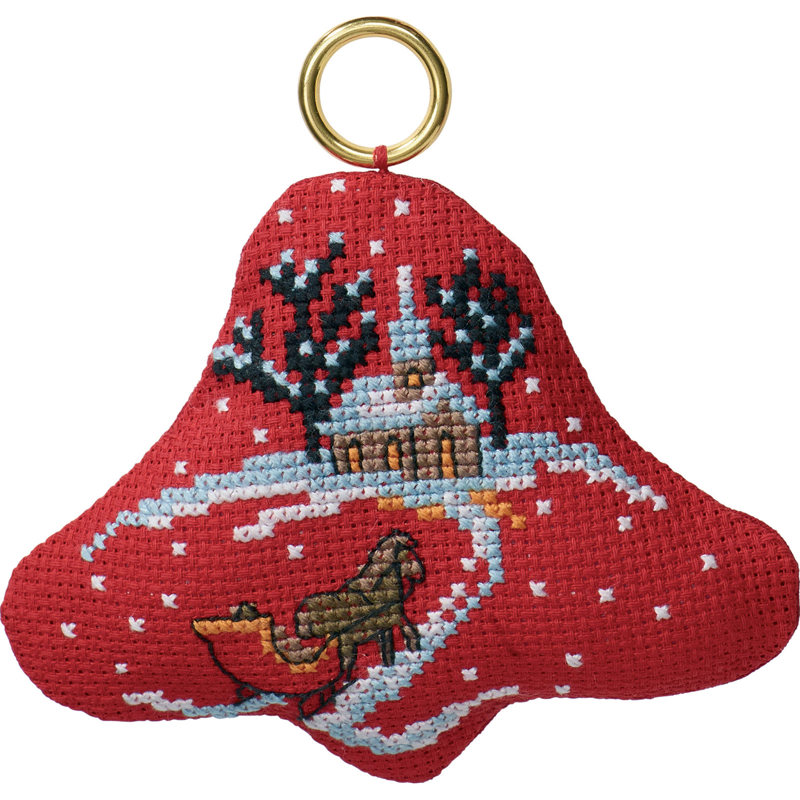 Permin 01-1294 kerstornament 9 x 8 cm dessin kerstman met slee - STUK