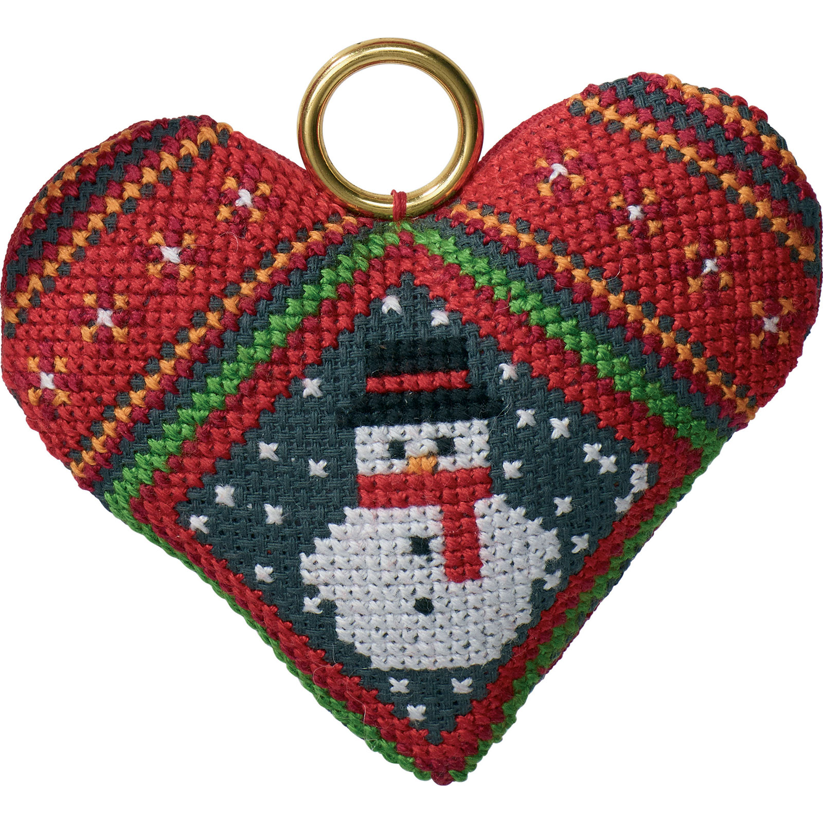 Permin 01-1299 kerstornament 9 x 8 cm dessin sneeuwpop - STUK