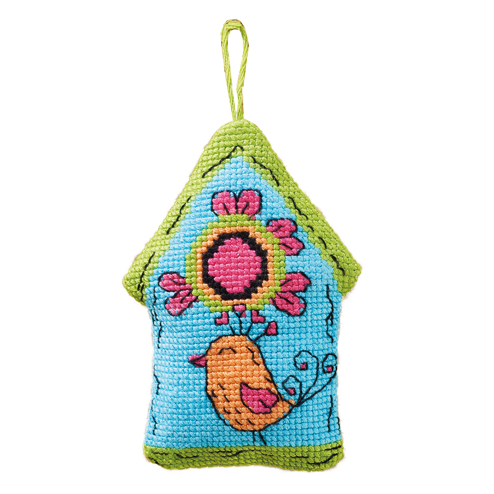 Permin 01-4101 Vogelhuisje blauw 7x9cm - STUK