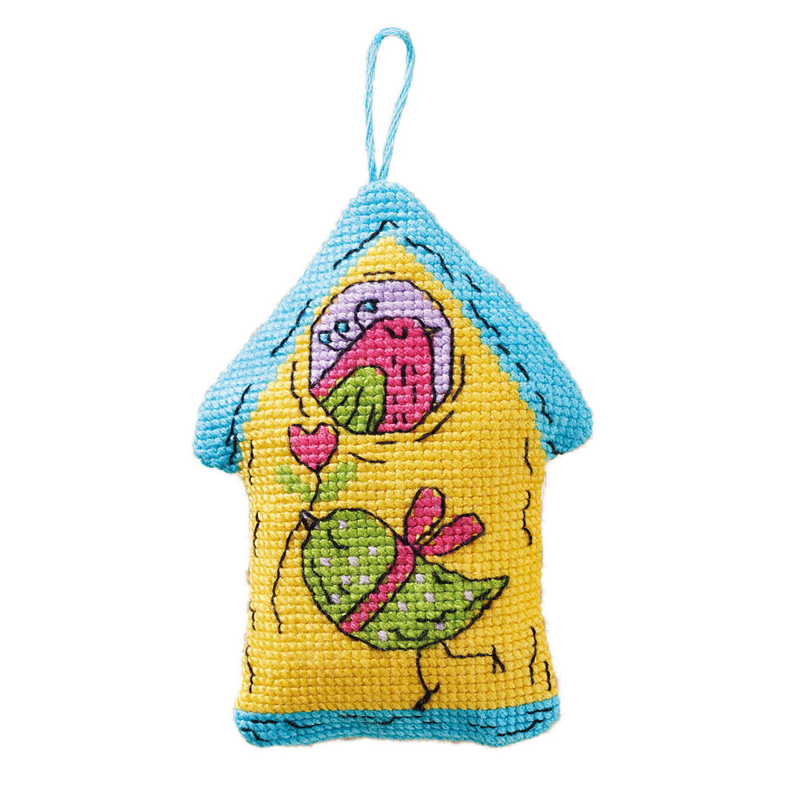 Permin 01-4103 Vogelhuisje geel 7x9cm - STUK