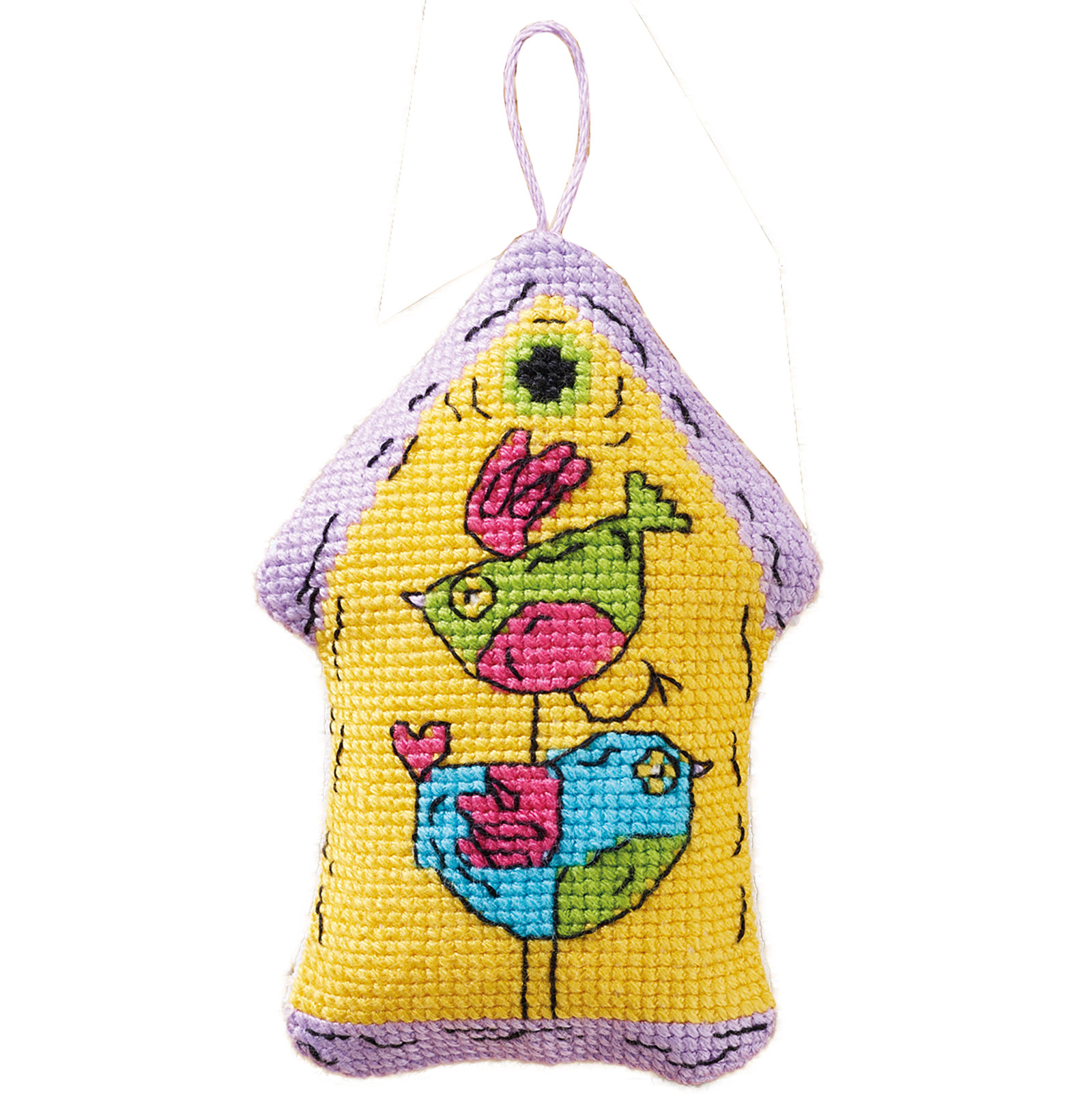 Permin 01-4104 Vogelhuisje geel 7x9cm - STUK