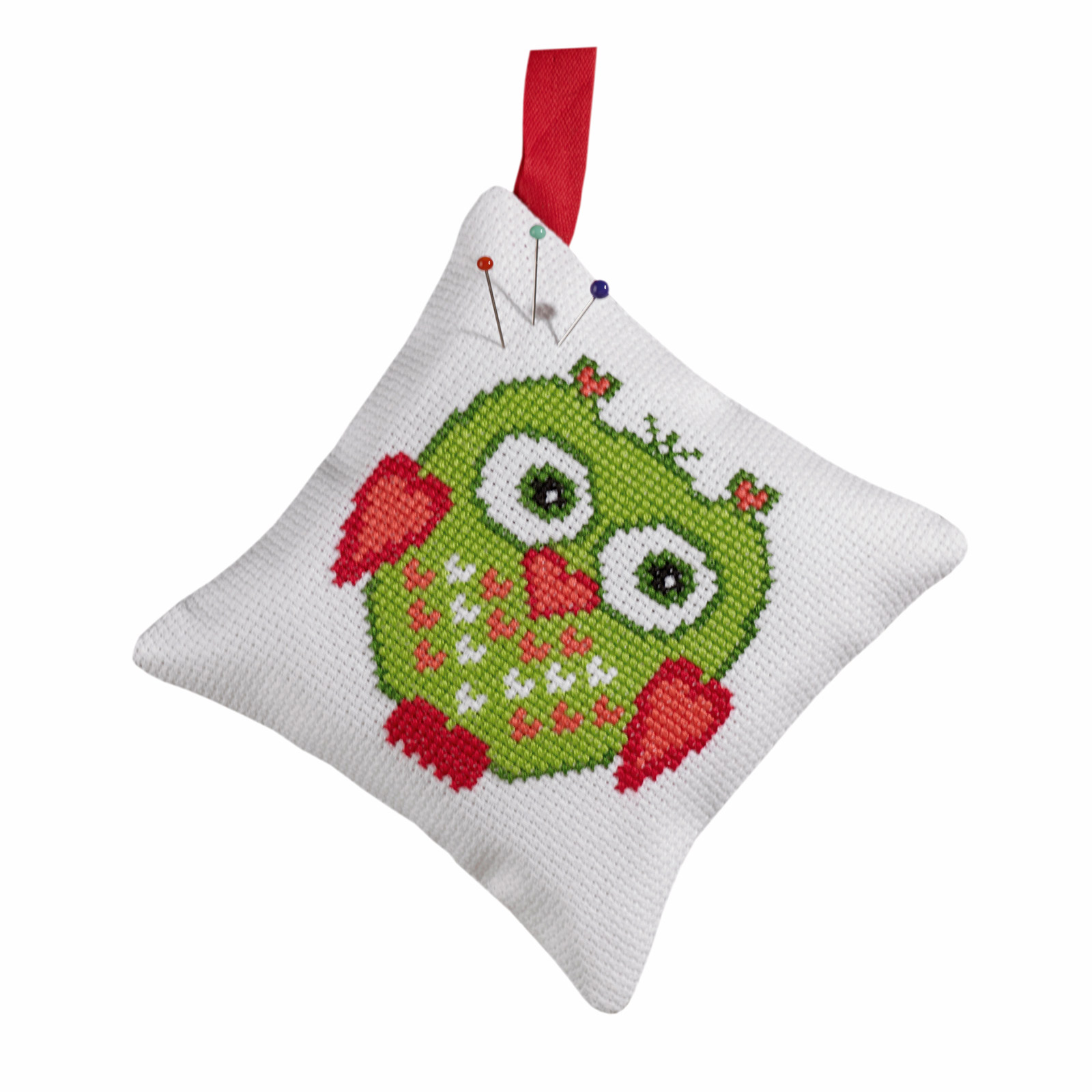 Permin 03-7395 Kussenpakket Groen uil 12x12cm  - STUK