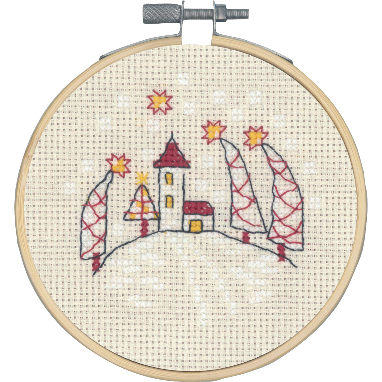 Permin 13-0290 Borduurpakket kerk 10 cm - STUK