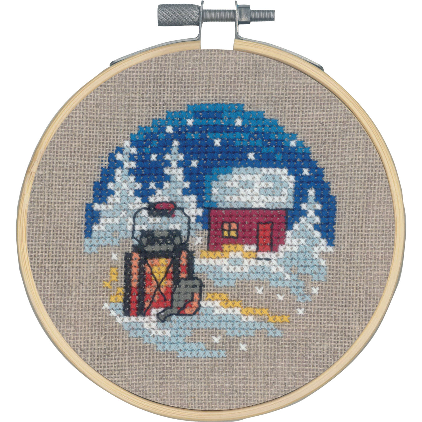 Permin 13-1283 Mini borduurpakket huis bossen - STUK