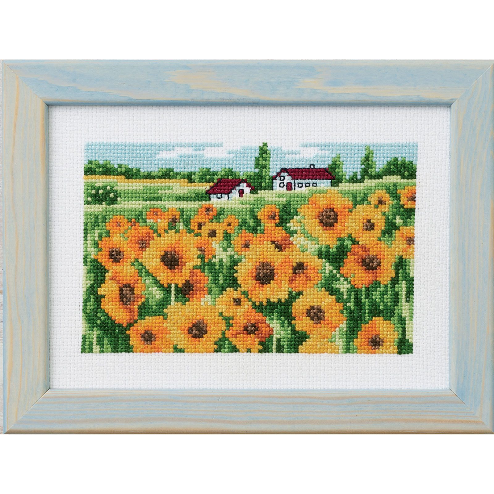 Permin 131326 Borduurpakket Zonnebloemveld 18x13cm - STUK