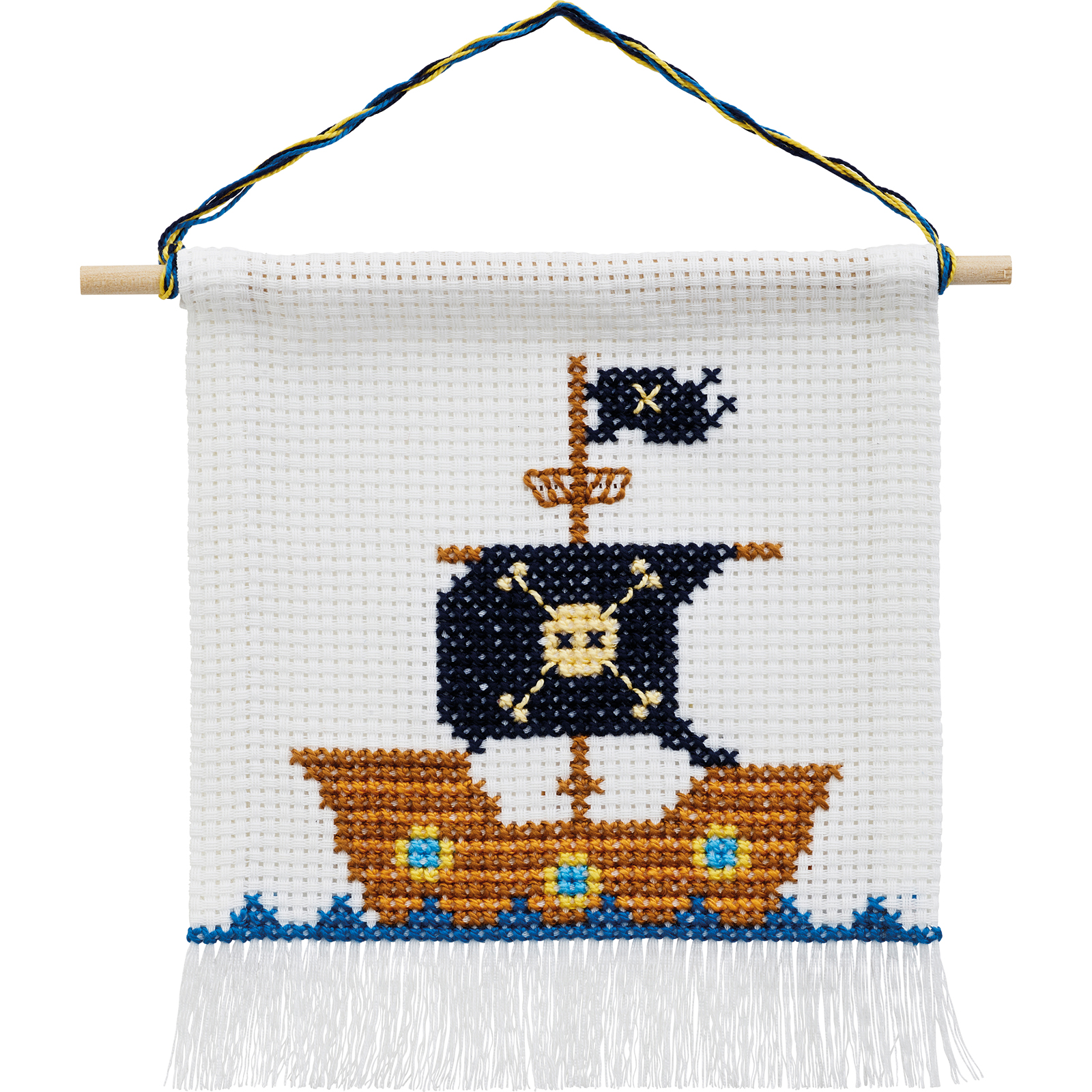 Permin 13-2718 Borduurpakket Piratenschip 16x18cm - STUK