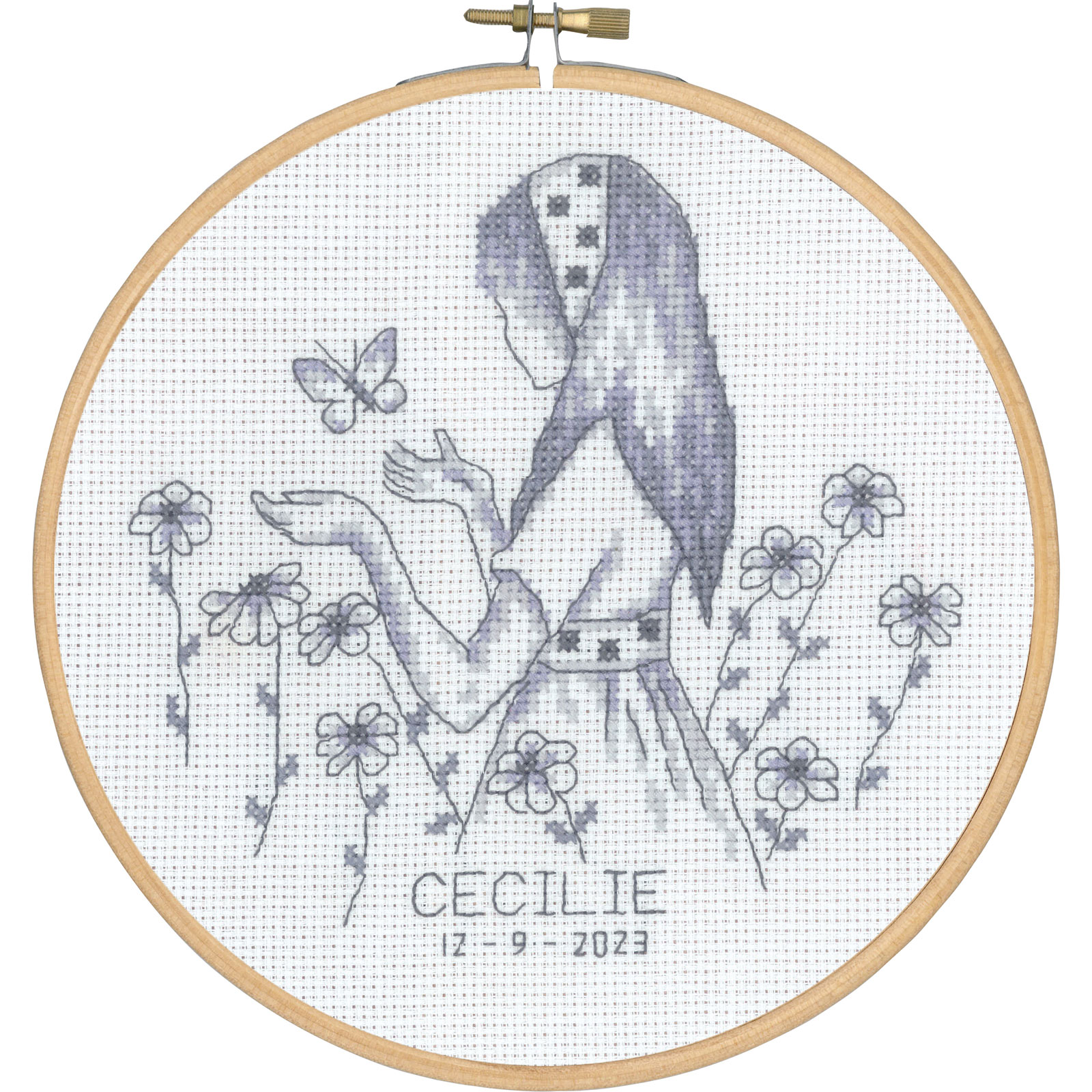 Permin 13-3103 Borduurpakket Cecilie 18cm rond - STUK