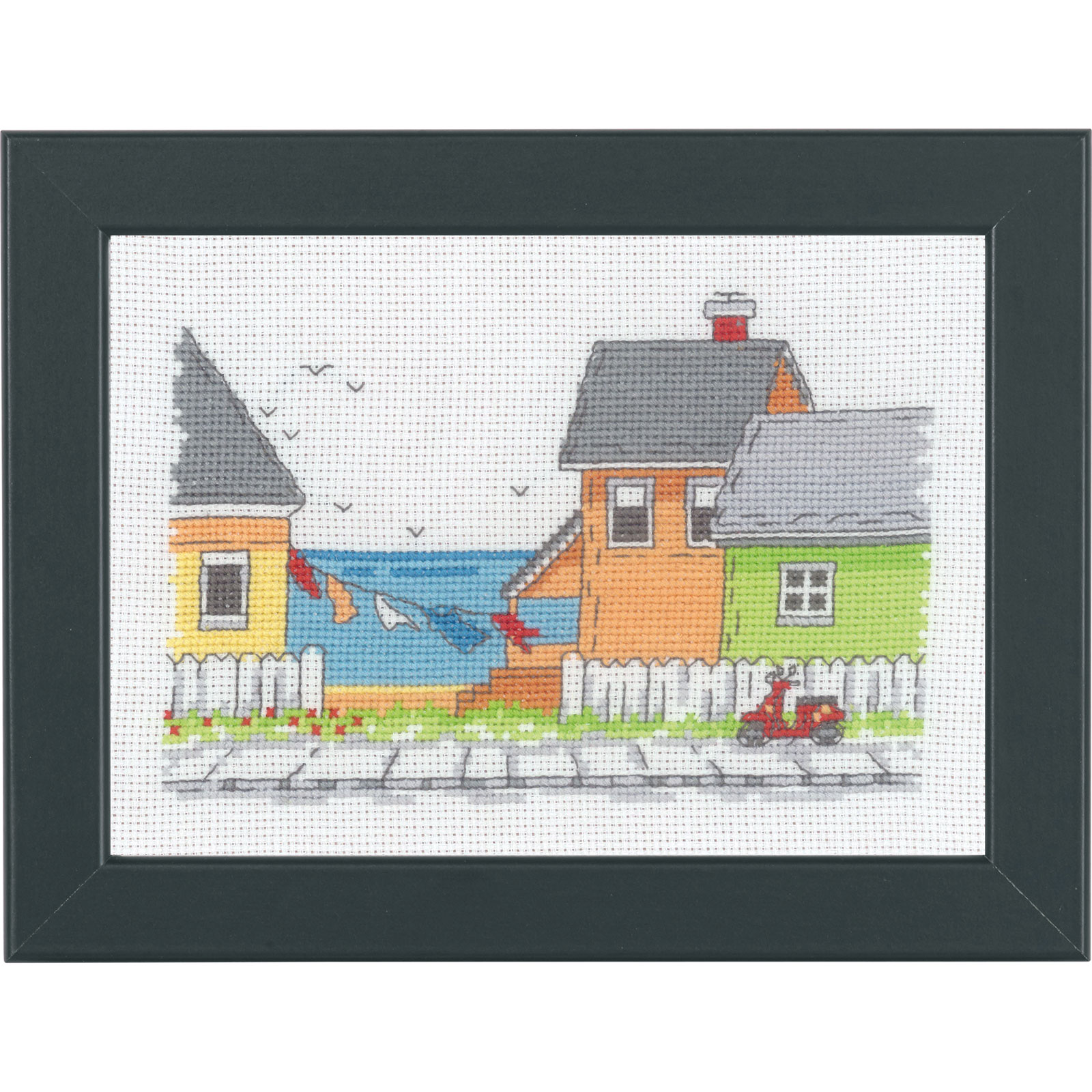 Permin 13-3157 Borduurpakket Strandhuis 18x13cm - STUK