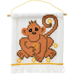 Permin 13-4495 Borduurpakket Aap 16x18cm - STUK