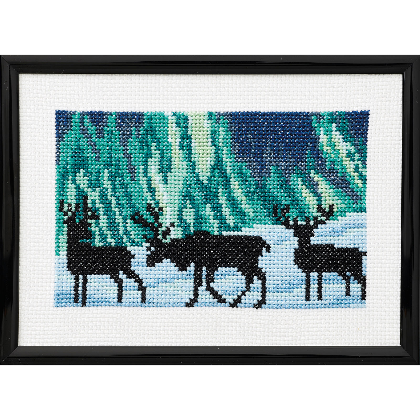 Permin 13-5398 Rendier in het noorderlicht 18x13 cm - STUK