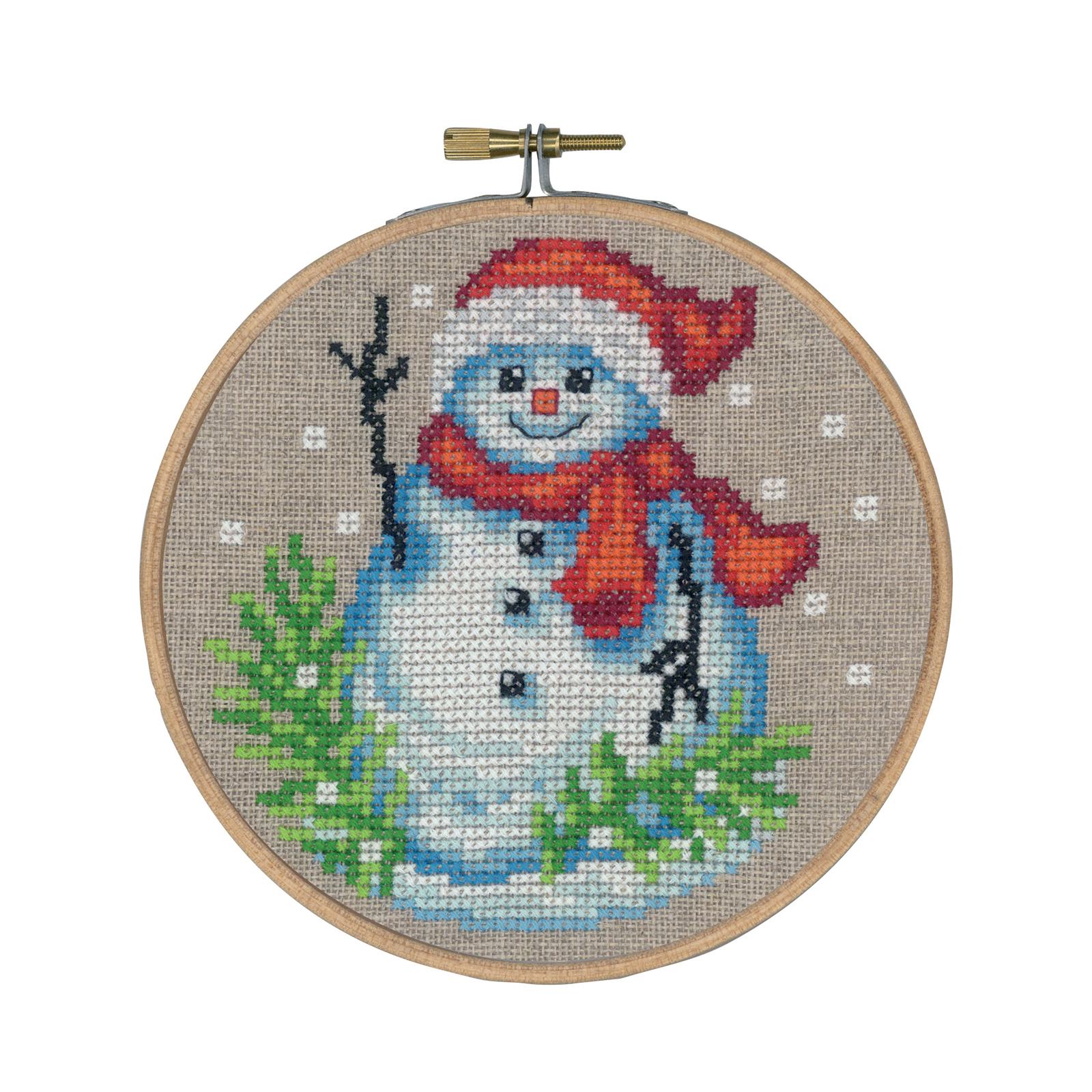 Permin 13-8243 Borduurpakket Snowman 13 cm - STUK