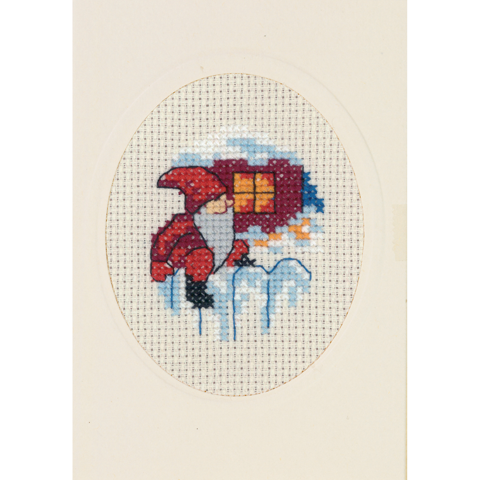 Permin 17-8239 Borduurpakket kerstkaart Elf hek 9x13 cm - STUK
