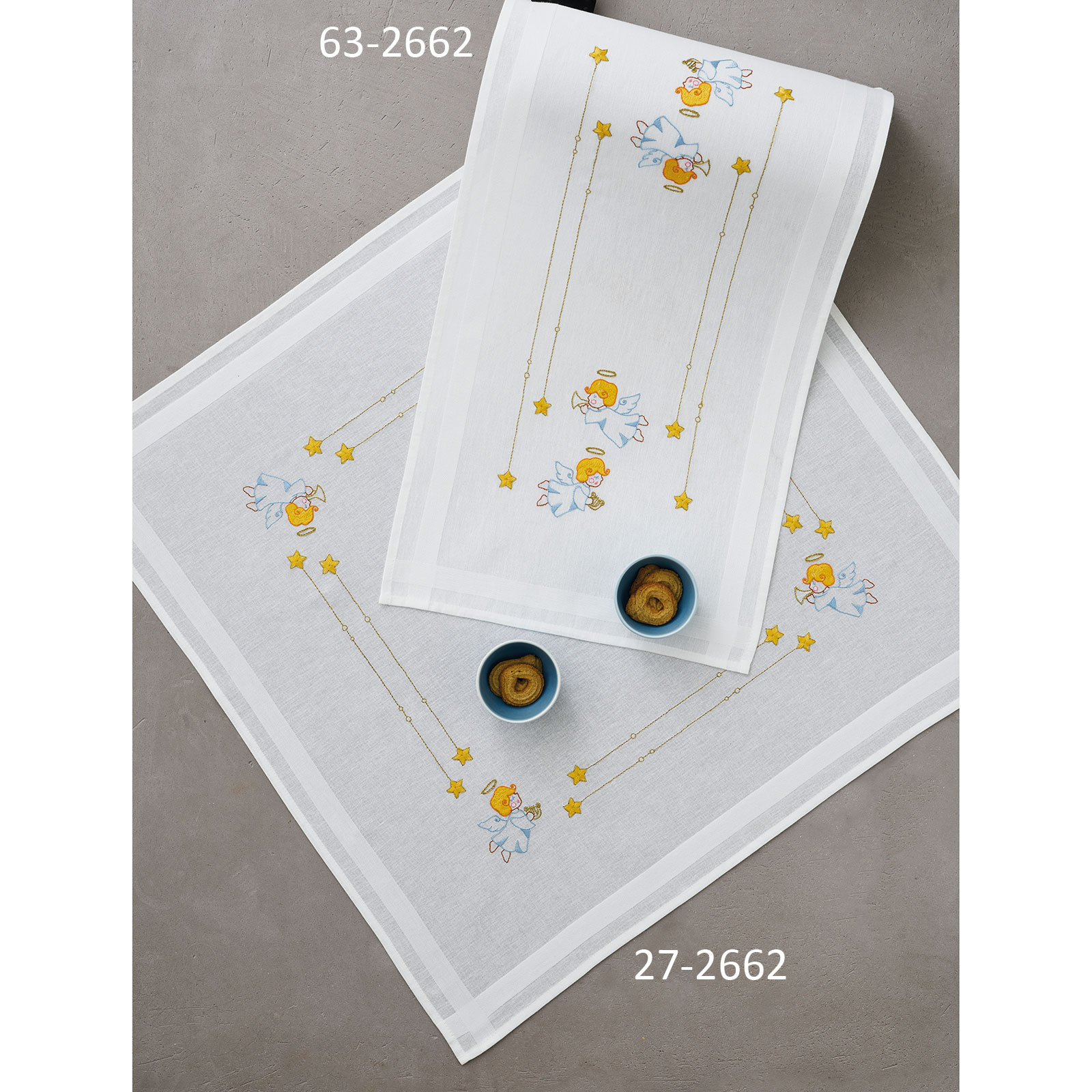 Permin 27-2662 Borduurpakket Engelen 80x80cm - STUK