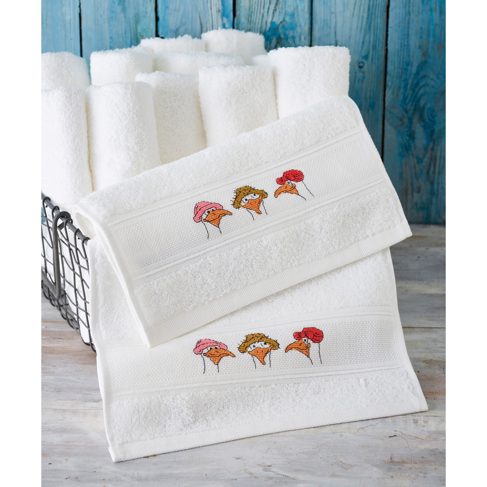 Permin 28-4476 Borduurpakket Kapmeeuw twee handdoeken - STUK