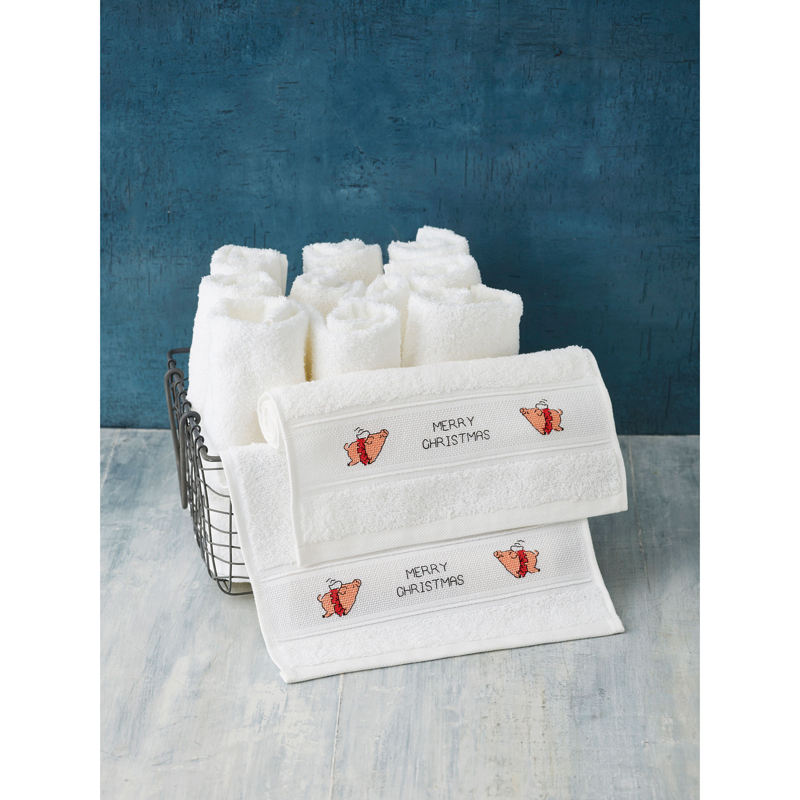 Permin 28-5278 Borduurpakket Varkentjes 2 stuks 30x50cm - STUK