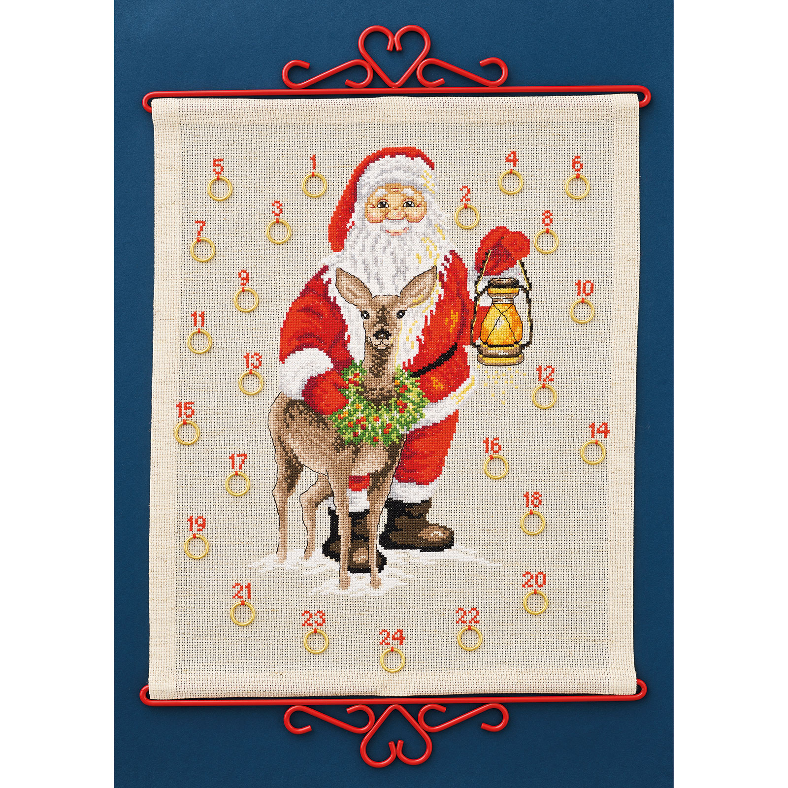 Permin 34-3280 Kerstman en hert 35x43cm - STUK