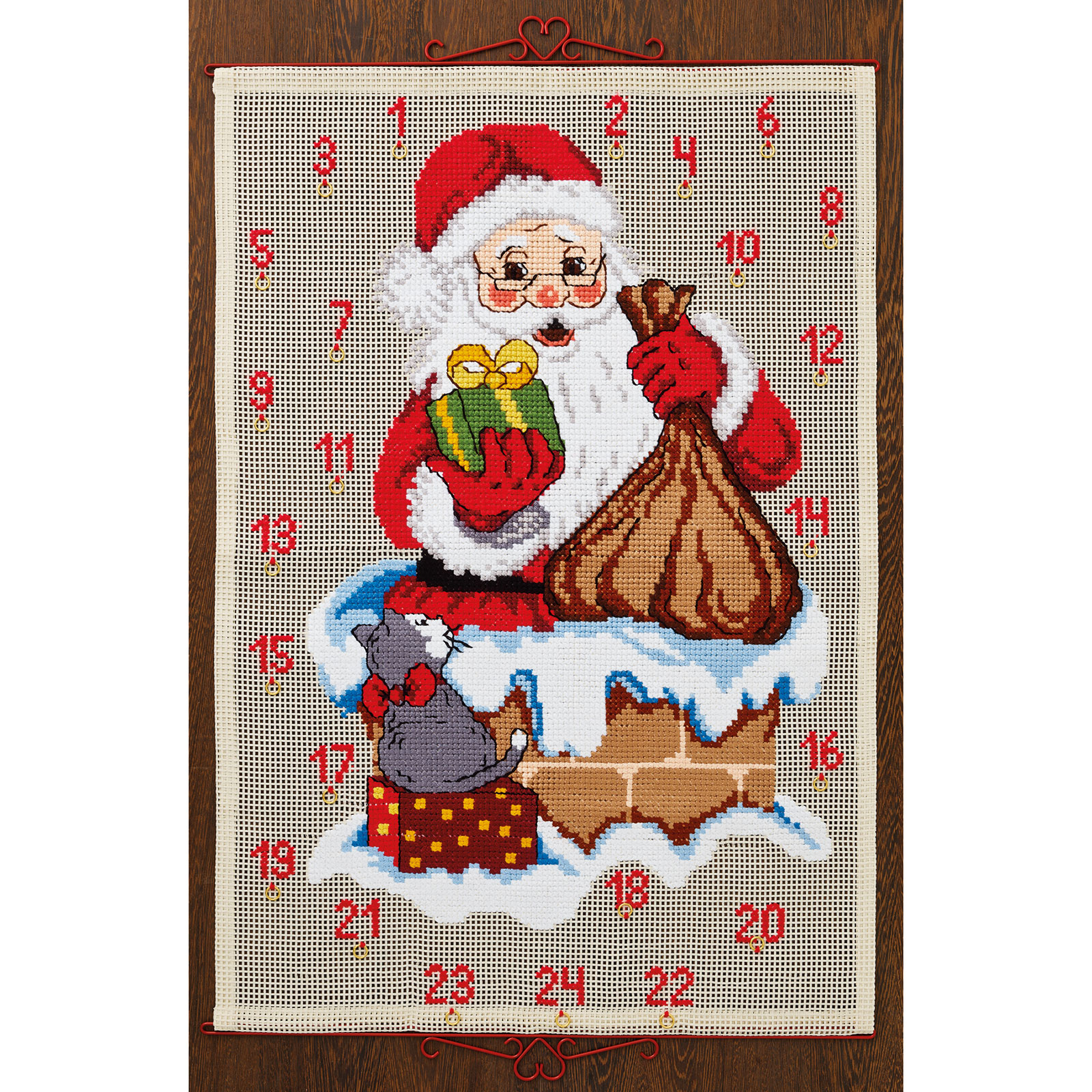 Permin 34-4210 Kerstman in de schoorsteen 80x115cm - STUK