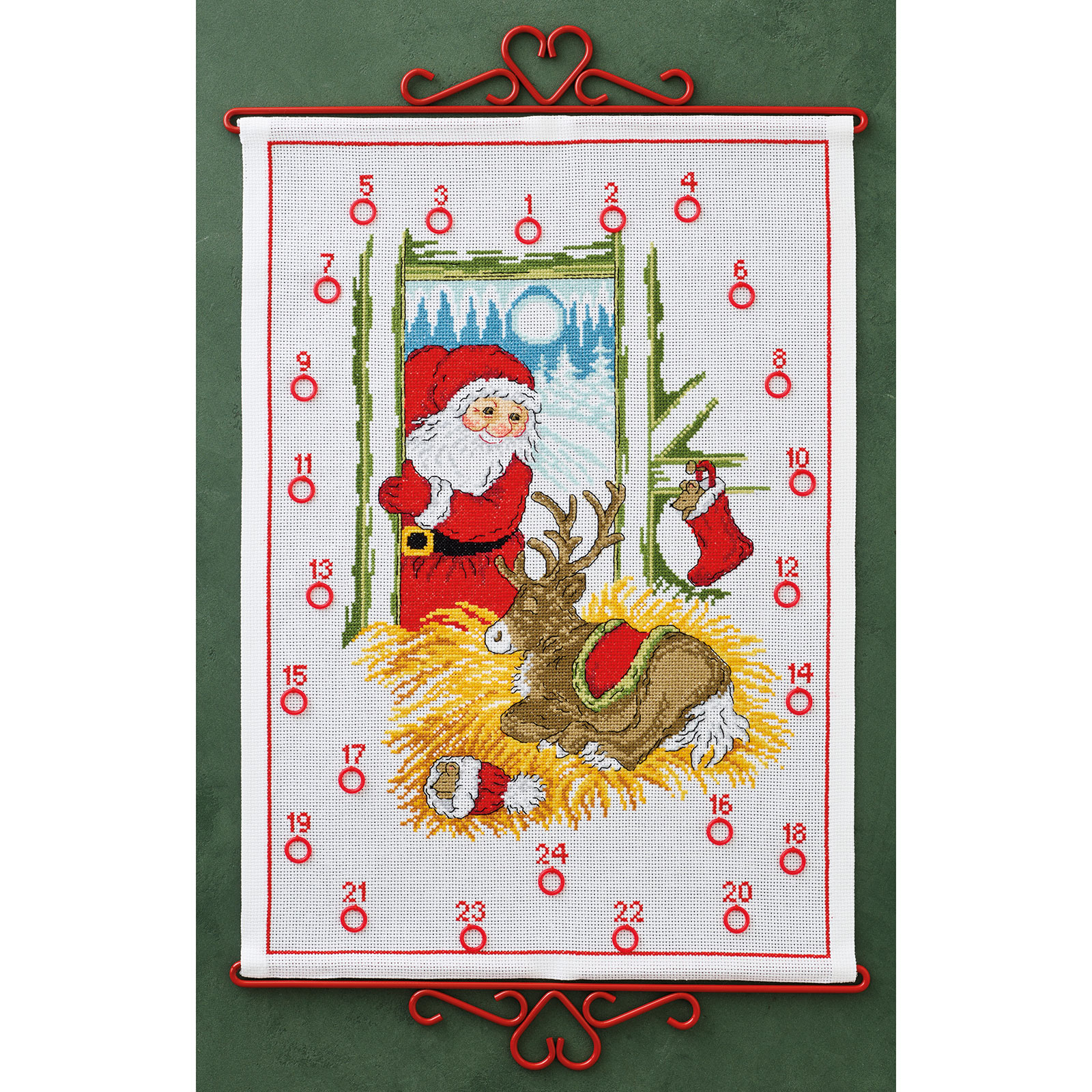 Permin 34-4211 Rendier en Kerstman 35x49cm - STUK