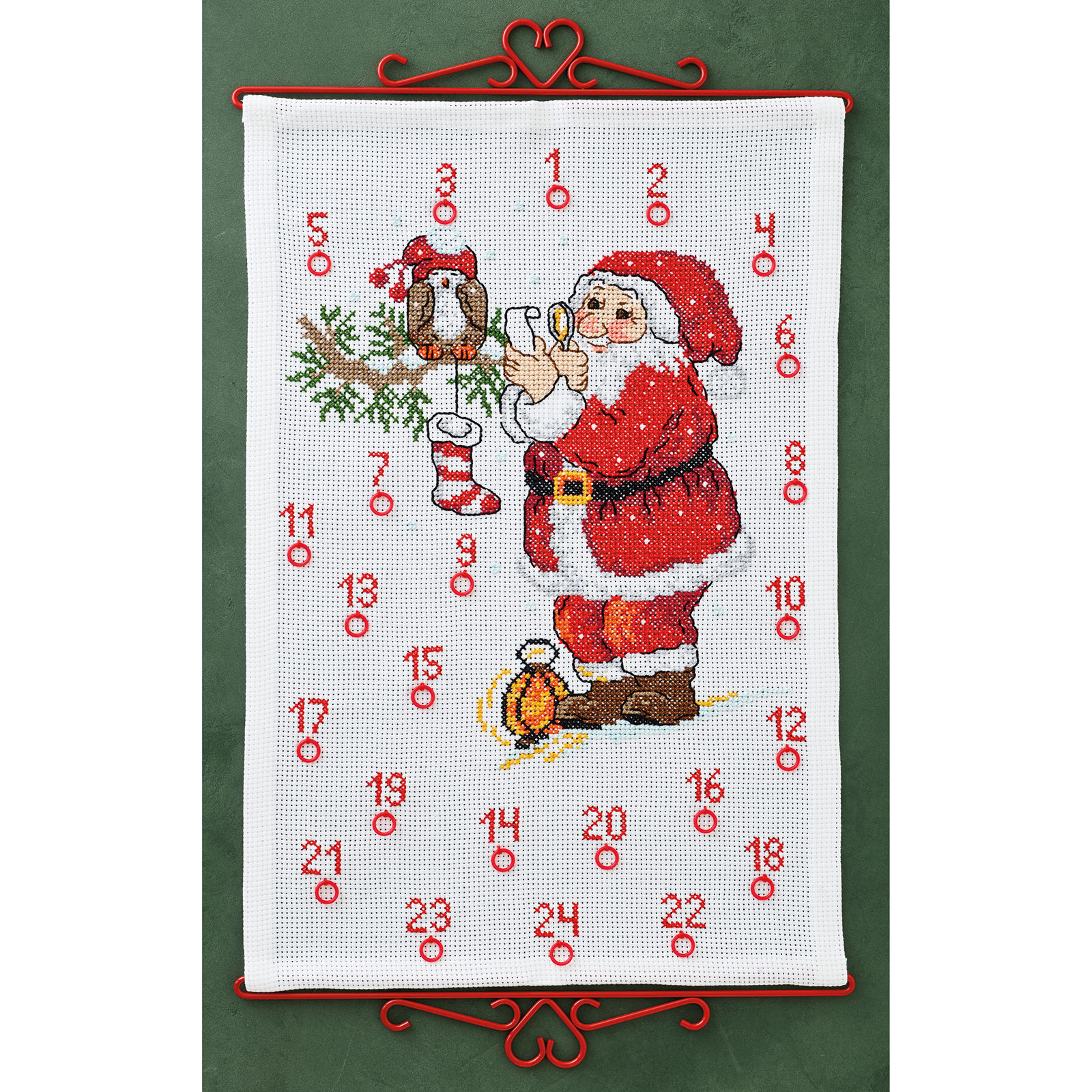 Permin 34-4217 Kerstman met vergrootglas 38x56cm - STUK