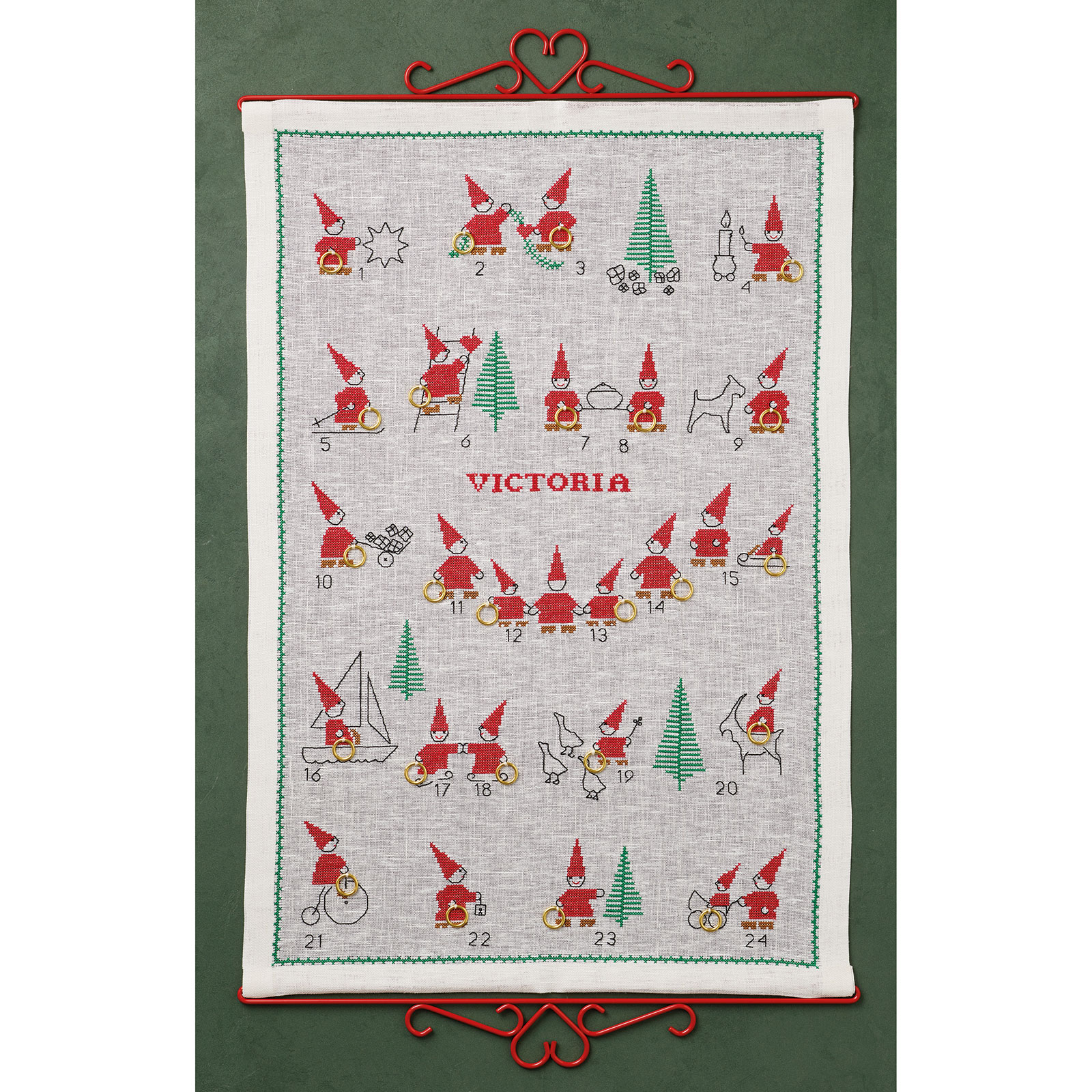 Permin 34-4518 Elf adventskalender 48x71cm - STUK