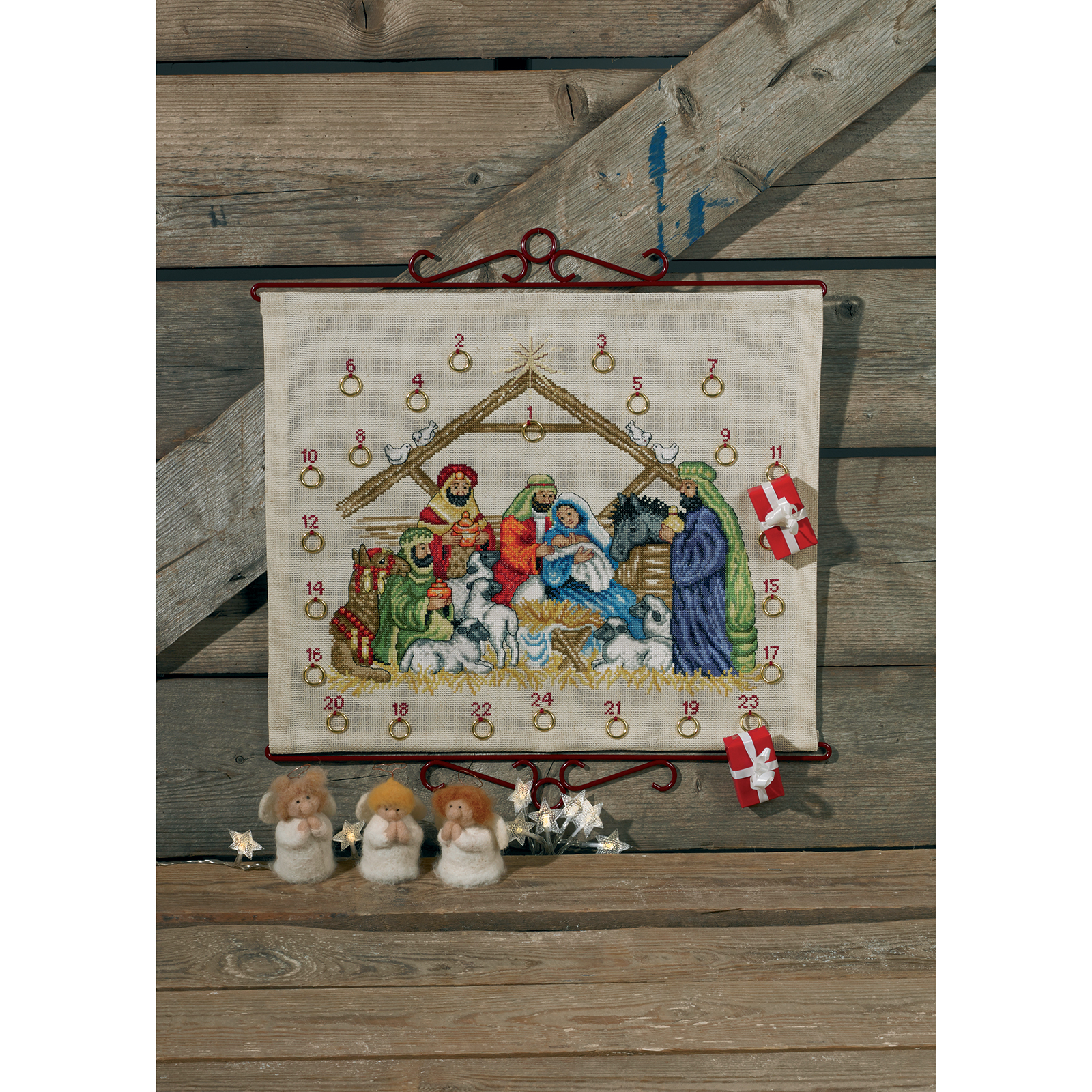 Permin 34-8281 Borduurpakket adventskalender kind Jezus 45x38 cm - STUK