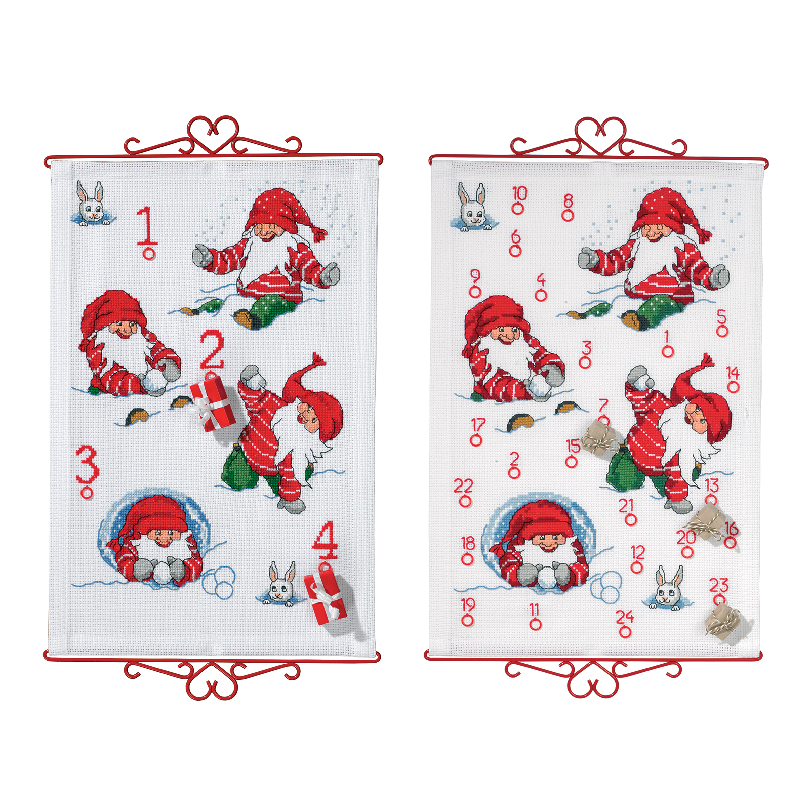 Permin 34-8638 Borduurpakket adventskalender Elven spelen 40x60 cm - STUK