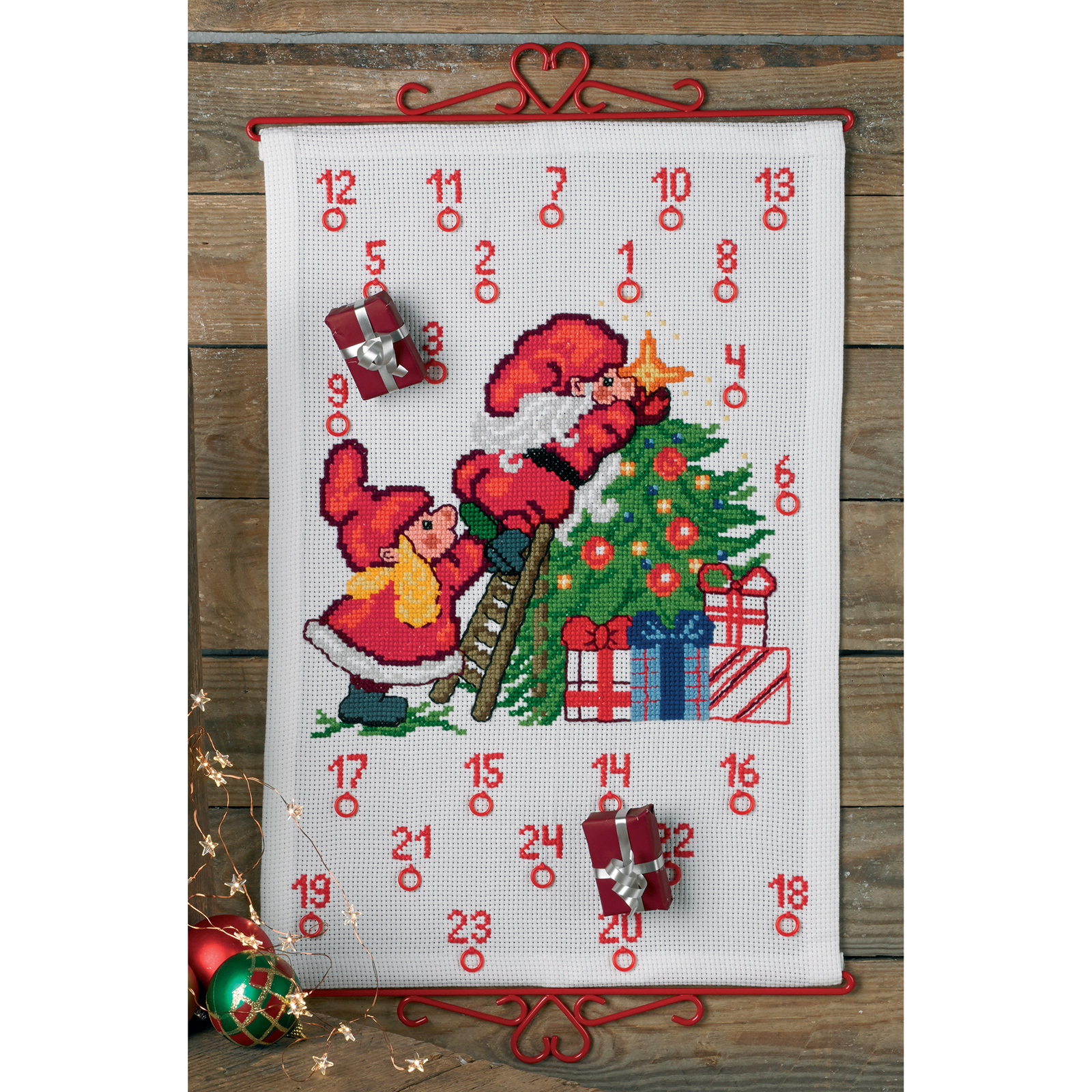 Permin 34-9221 Borduurpakket adventskalender Elf versieren boom - STUK