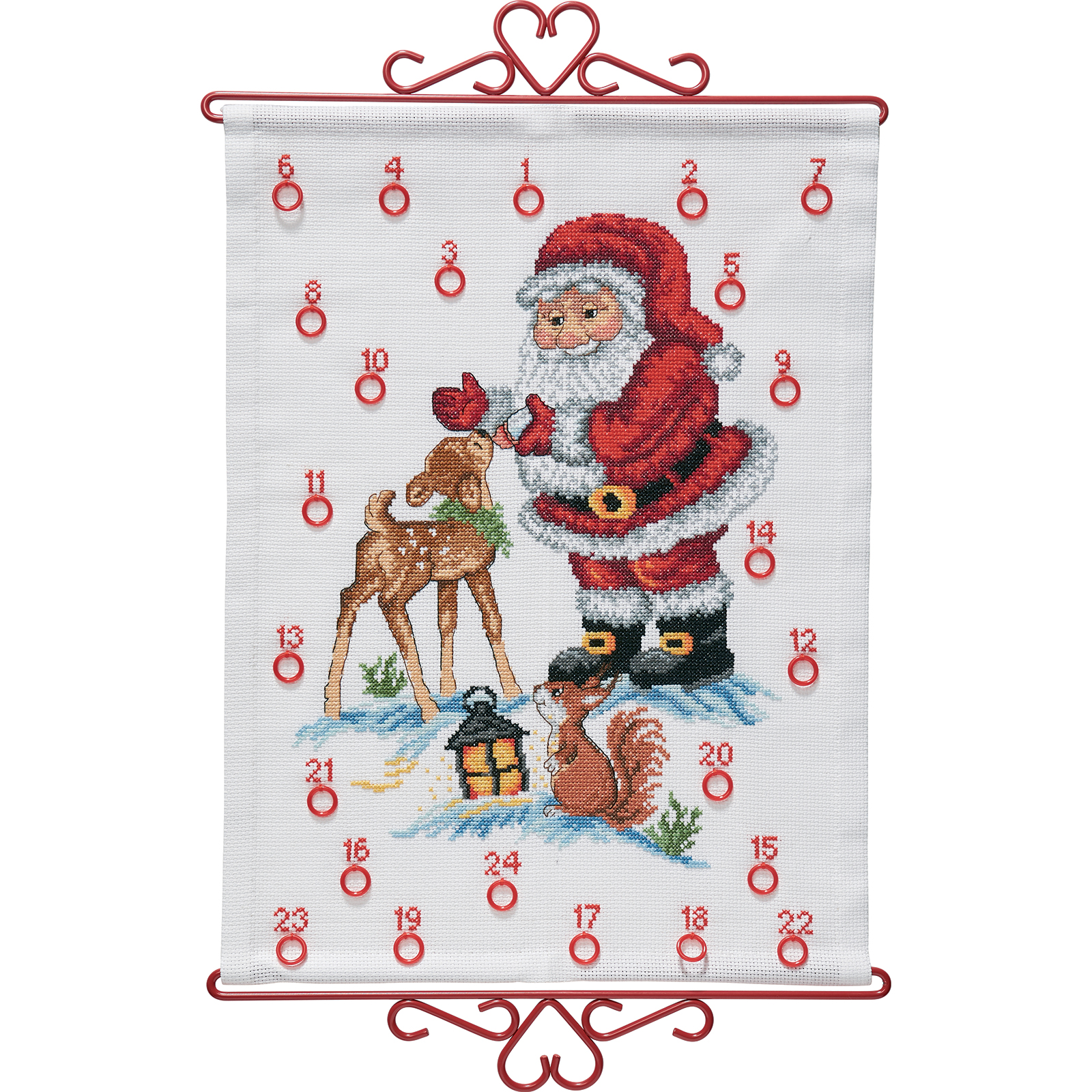 Permin 34-9590 Borduurpakket adventskalender Kerstman 32x43 cm - STUK