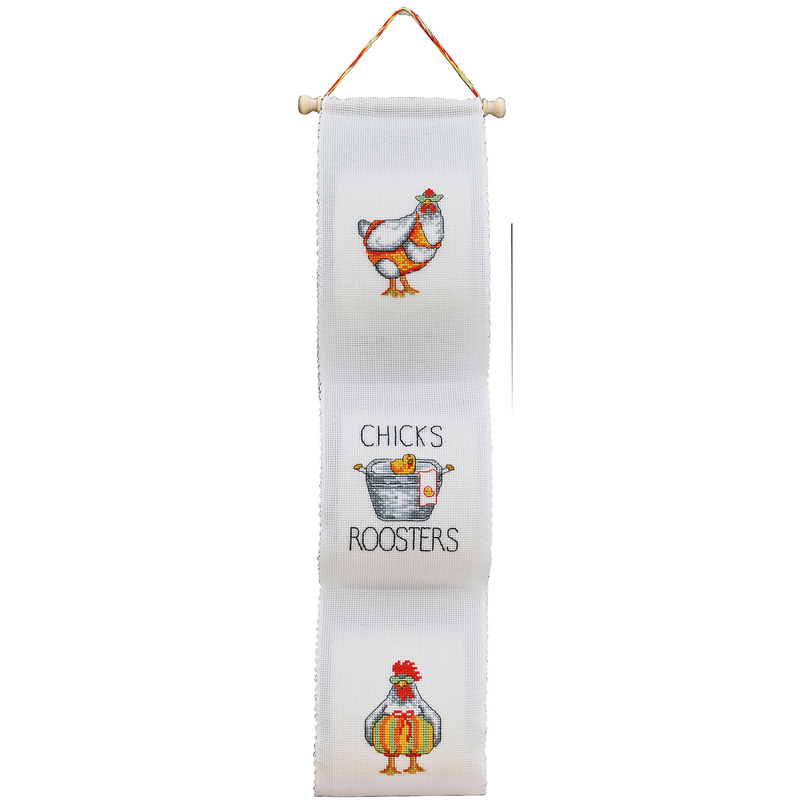 Permin 41-2407 Borduurpakket Kip en haan 63x12cm - STUK