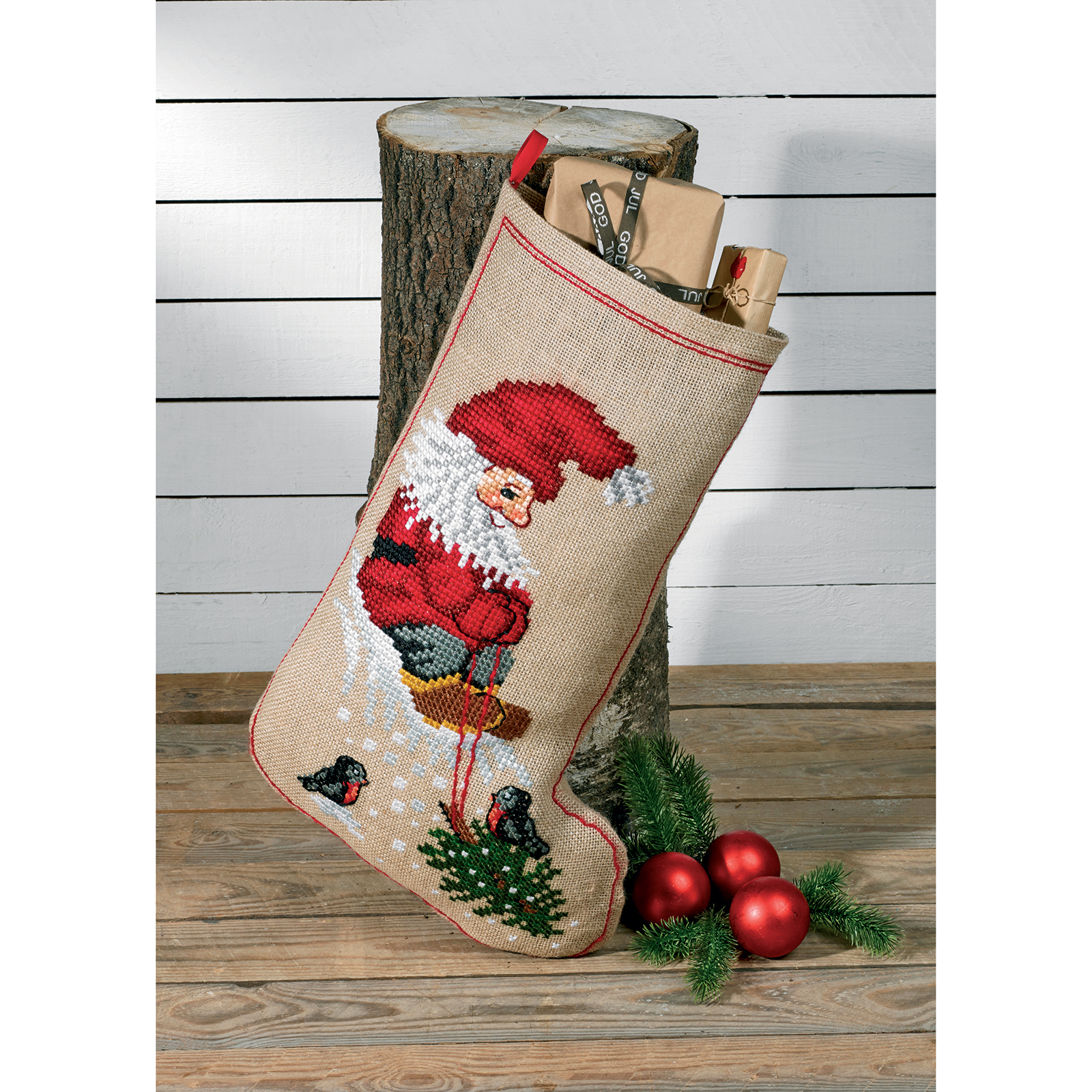 Permin 41-8270 Borduurpakket Elf & kerstboom 36x58 cm - STUK