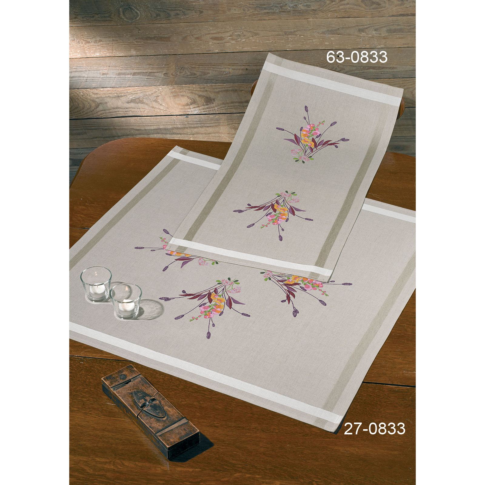 Permin 63-0833 Borduurpakket voorbedrukt Drakenbloem 80x80 cm - STUK