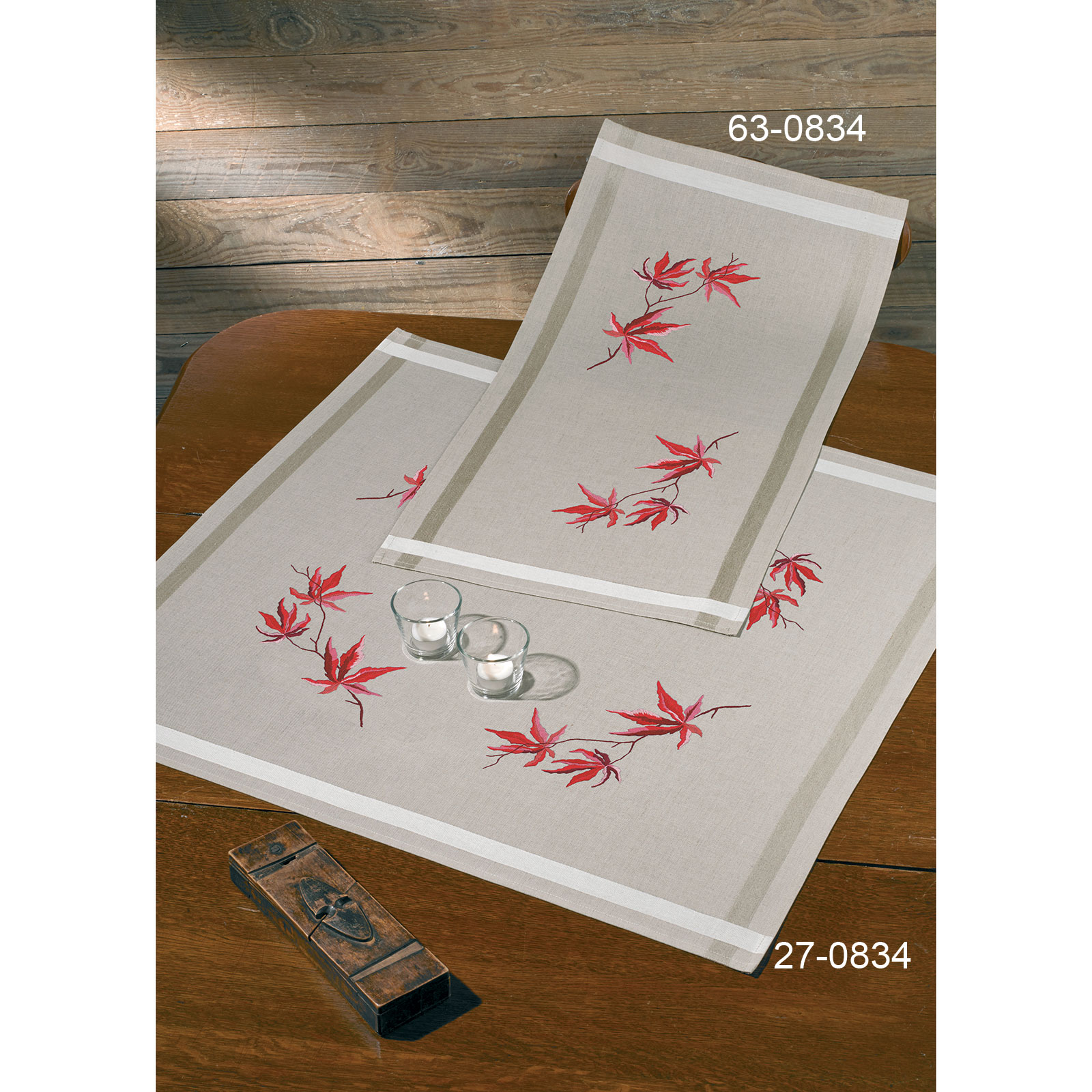 Permin 63-0834 Borduurpakket voorbedrukt Acer palmatum 80x80 cm - STUK