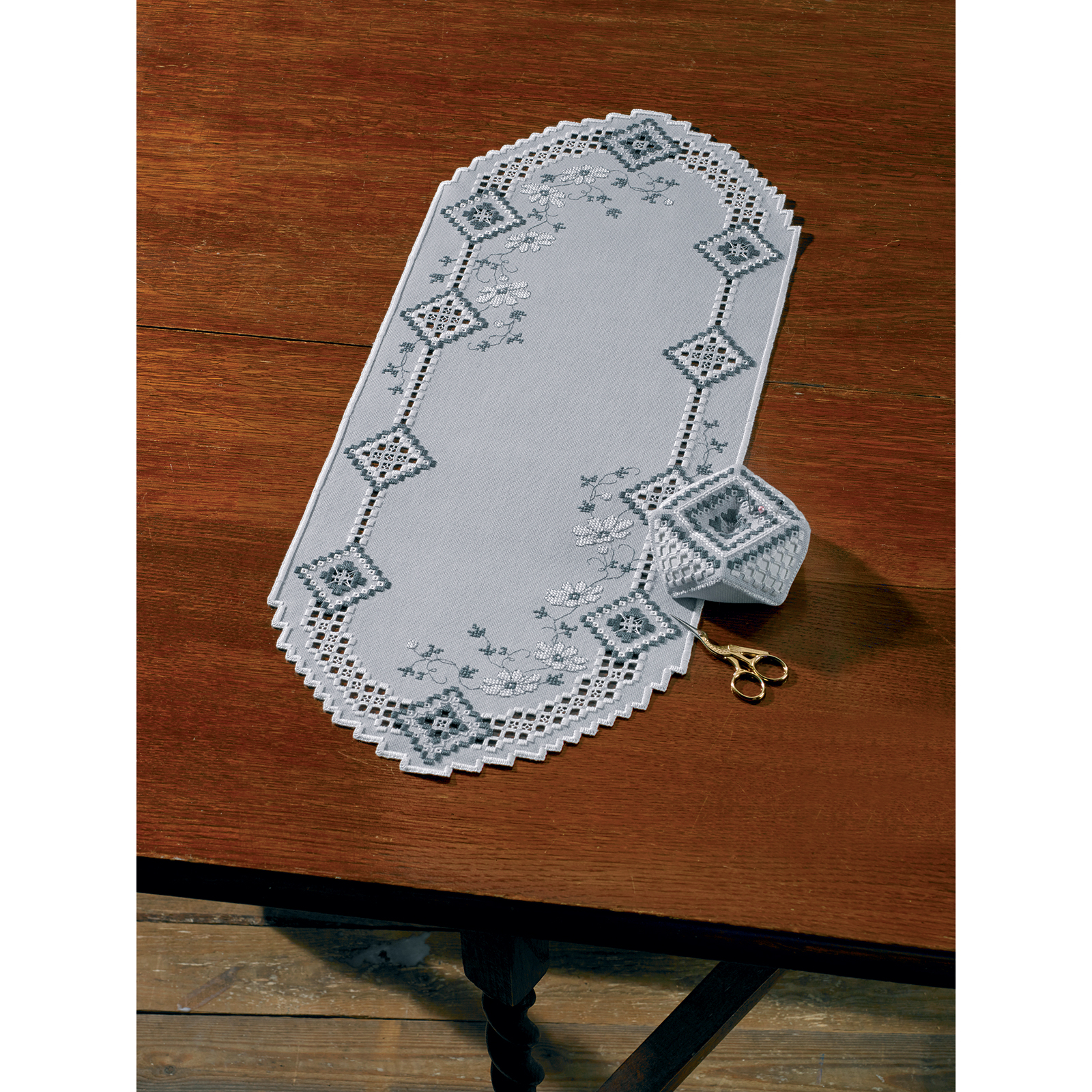 Permin 63-9792 Borduurpakket Hardanger grijs 29x67 cm - STUK