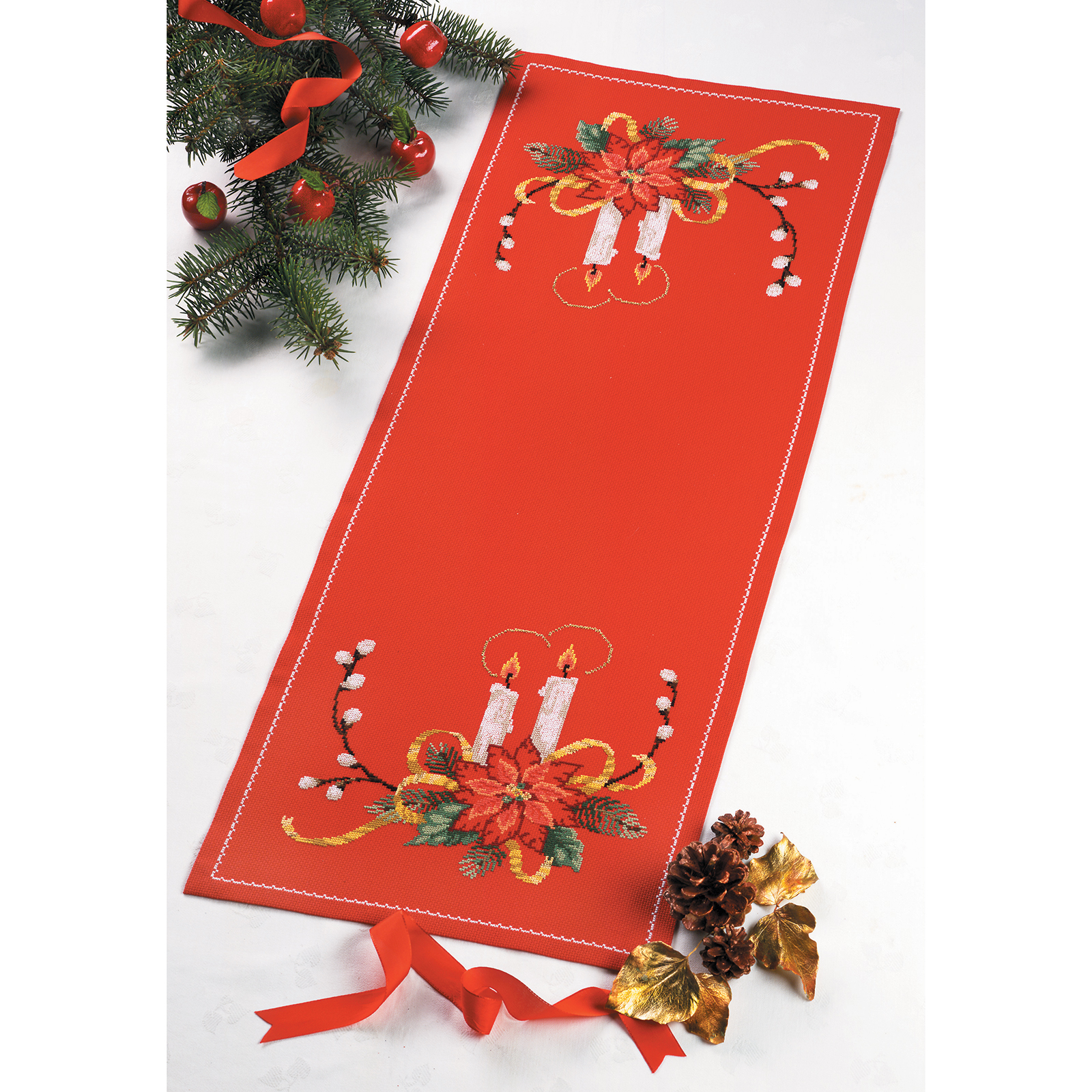 Permin 68-1210 Borduurpakket tafelloper Vogelmelk 35x91 cm - STUK