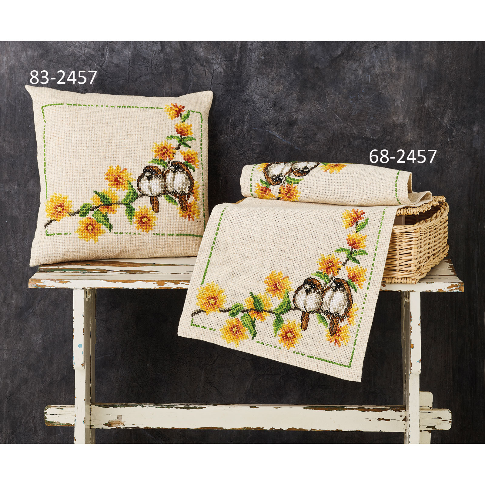 Permin 68-2457 Borduurpakket Vogels 36x86cm - STUK