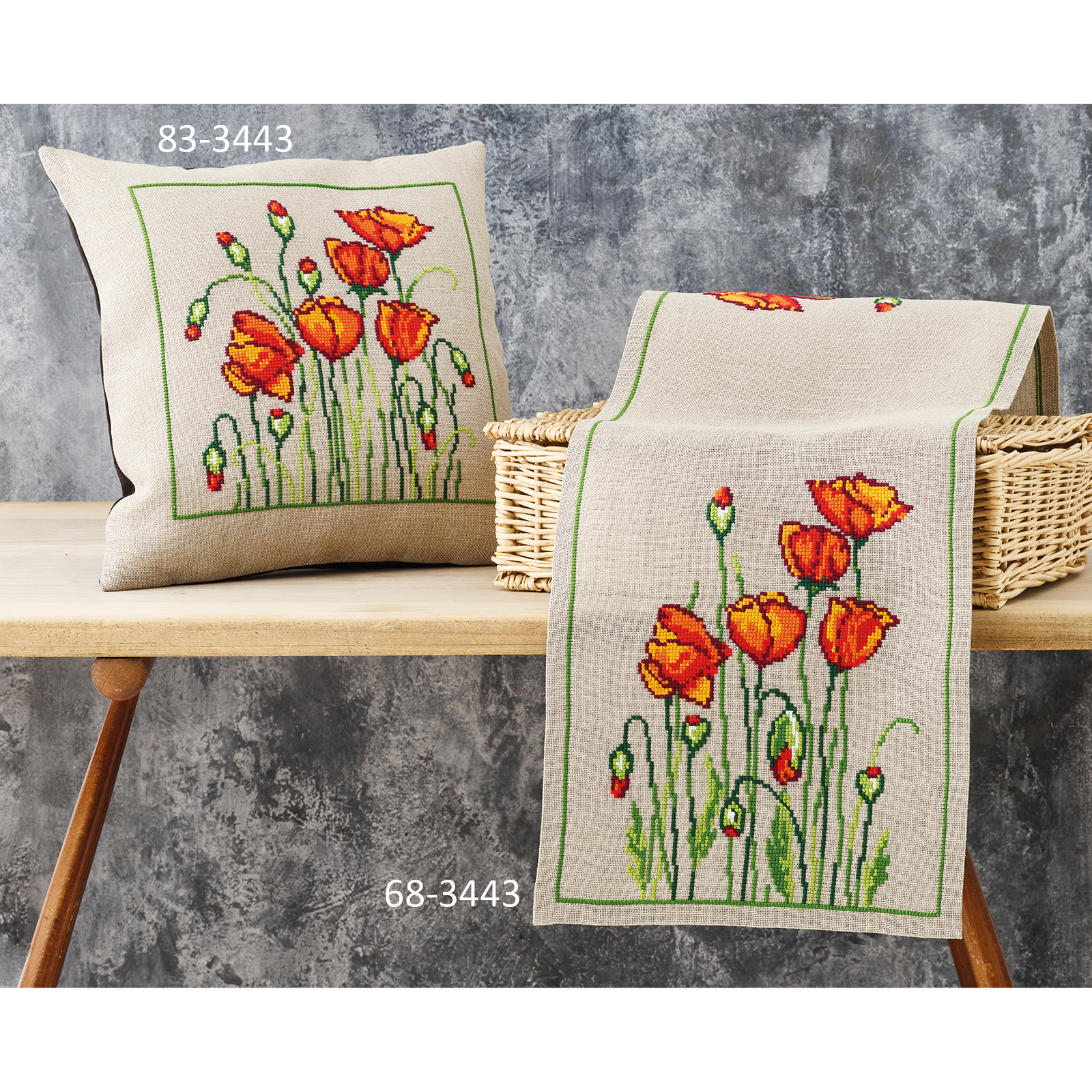 Permin 68-3443 Wilde klaprozen 31x91cm - STUK