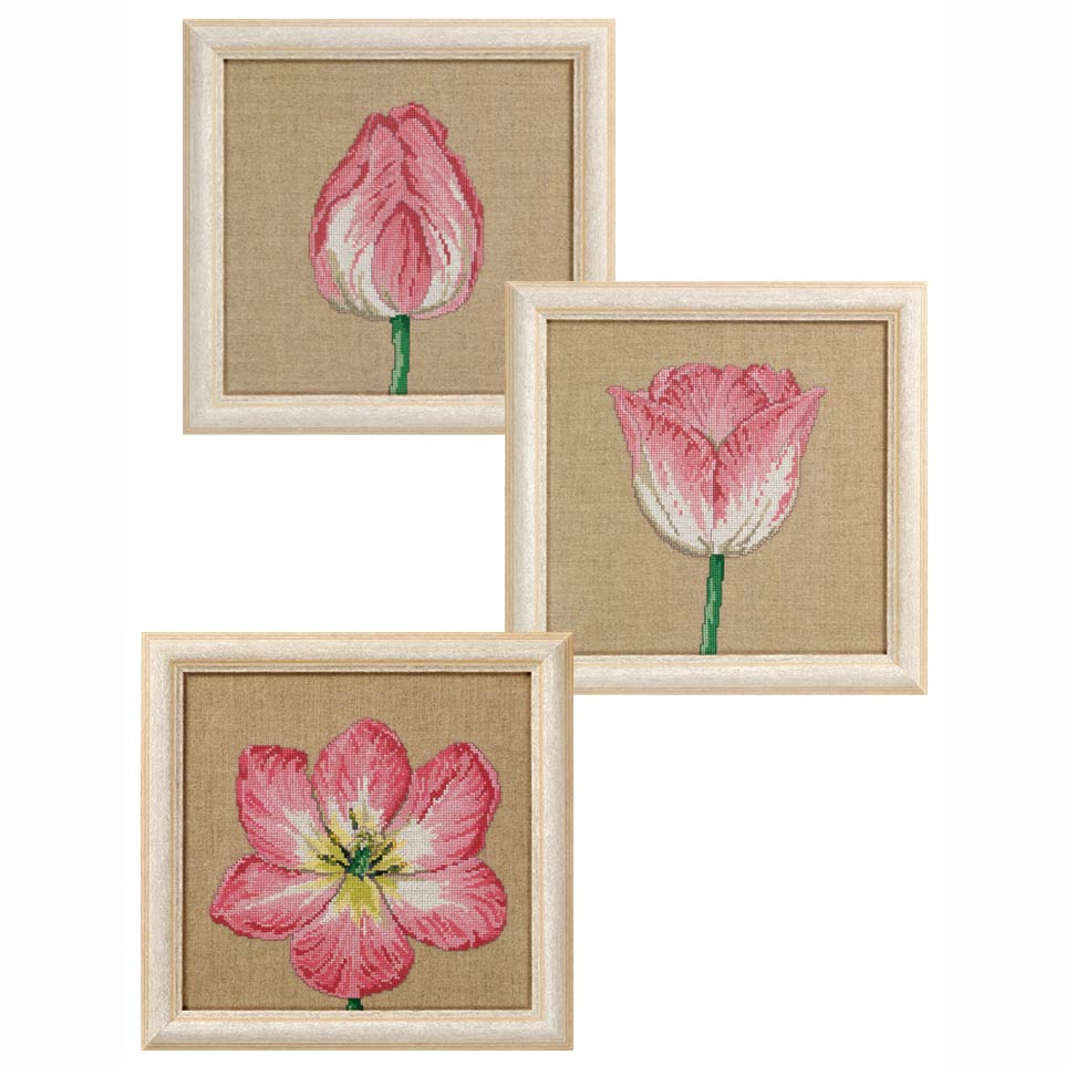 Permin 70-3360 Borduurpakket Tulp tijden 3 25x25 cm - STUK