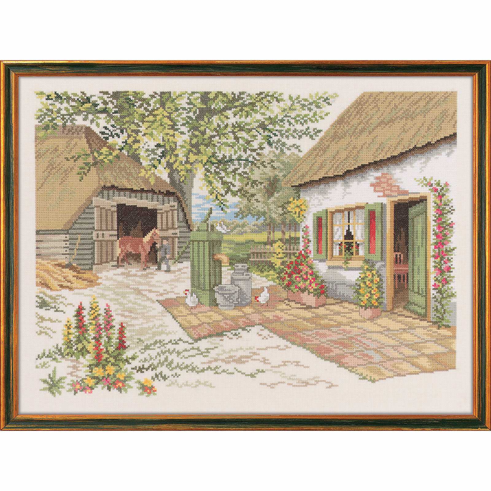 Eva Rosenstand 74-219 Borduurpakket Boerderij & paard 50x43 cm - STUK