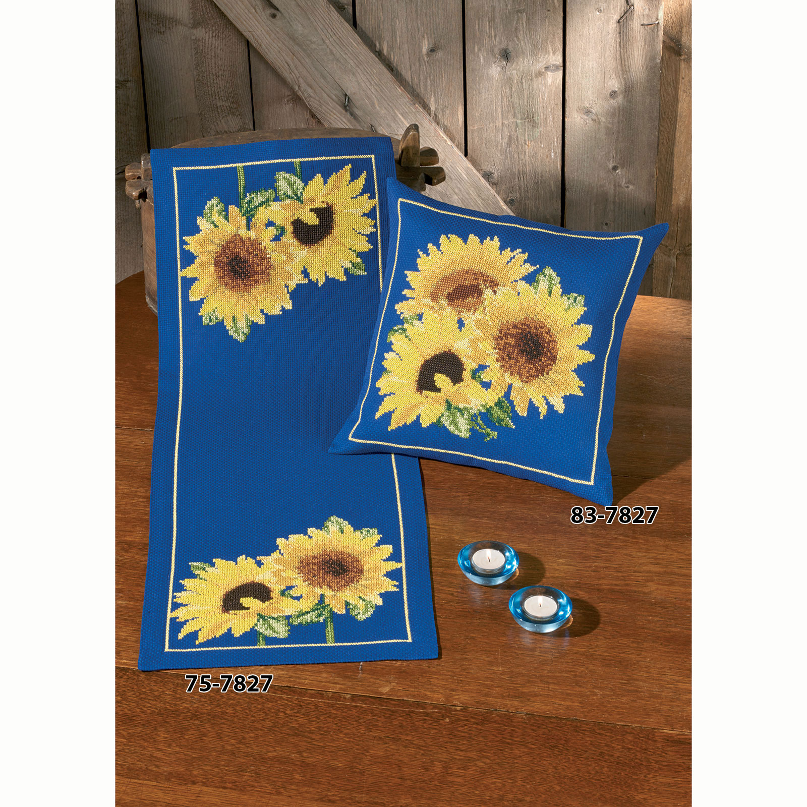 Permin 75-7827 Borduurpakket tafelloper Zonnebloemen 35x94 cm - STUK