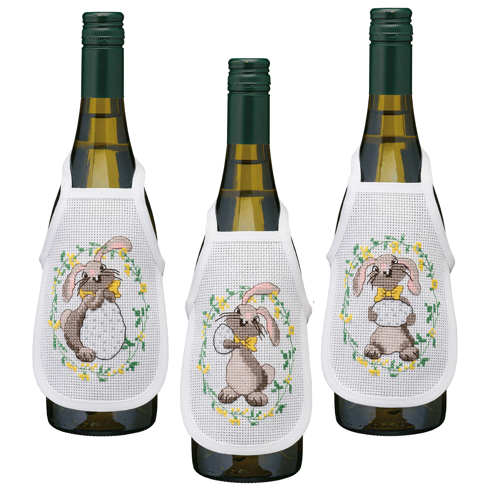 Permin 78-0557 Borduurpakket Paashaas 3 flesschorten 15x10cm - STUK