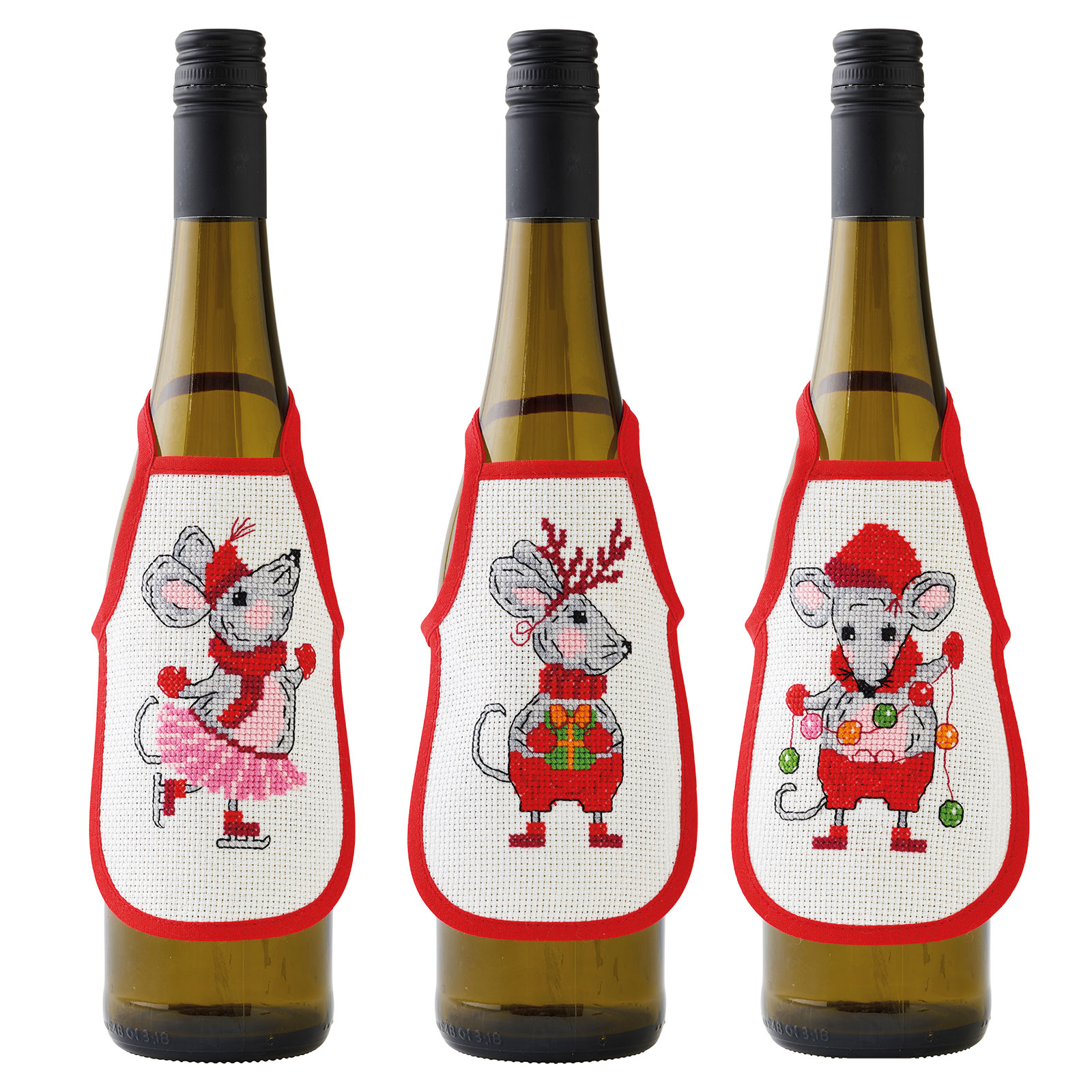 Permin 78-3278 Drie flessenschorten Muis 10x15cm - STUK