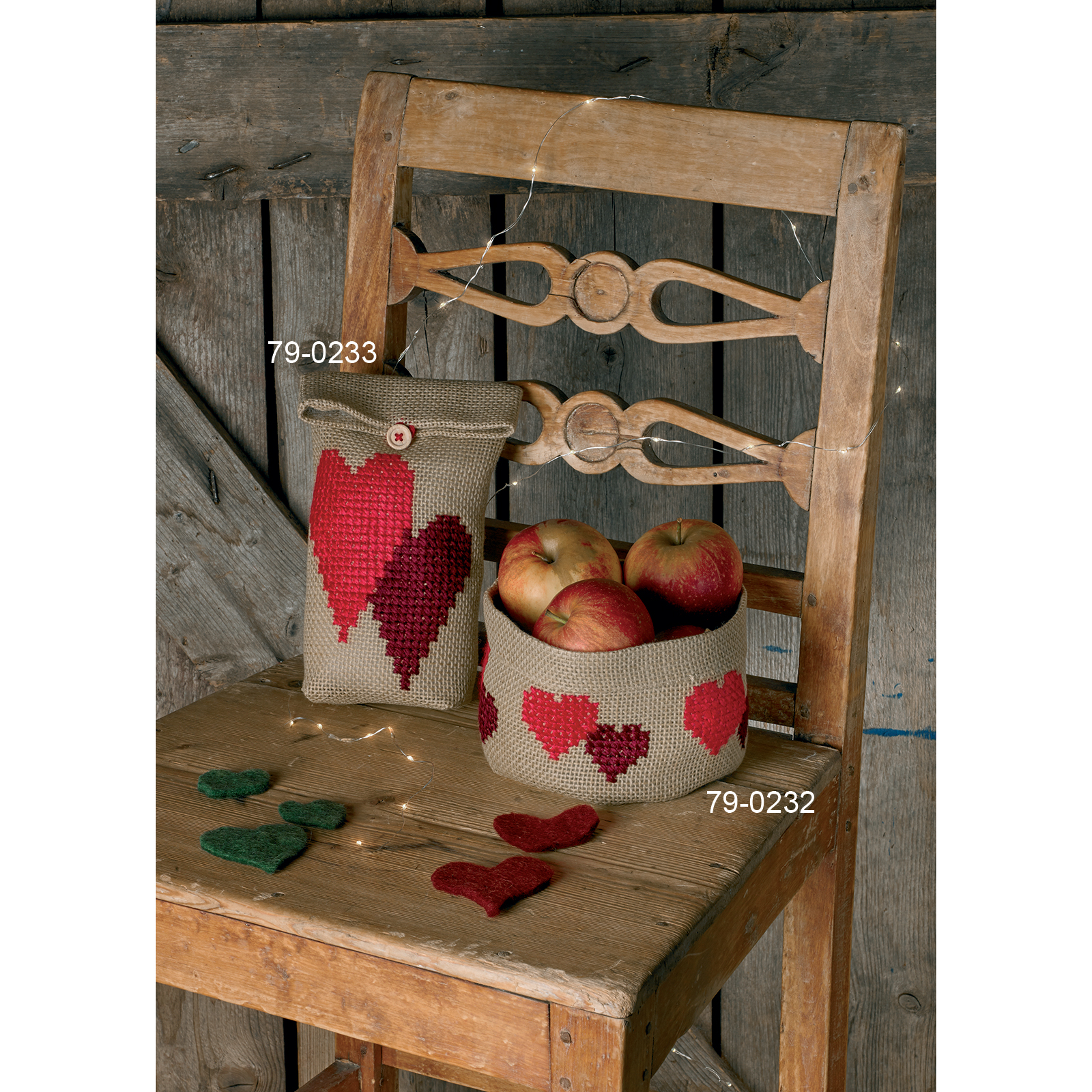 Permin 79-0233 Borduurpakket Giftbags Hart 14x23 cm - STUK