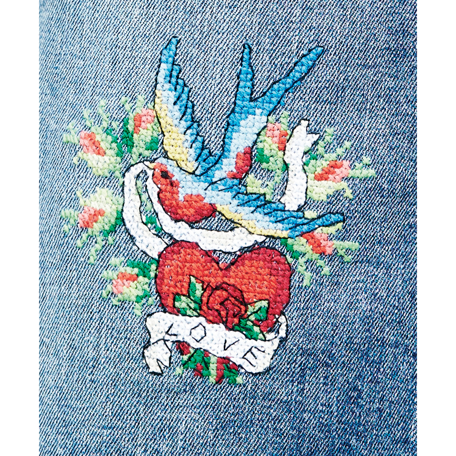 Permin 79-5802 Borduurpakket wateroplosbaar stramien Tattoo 10x10cm - STUK