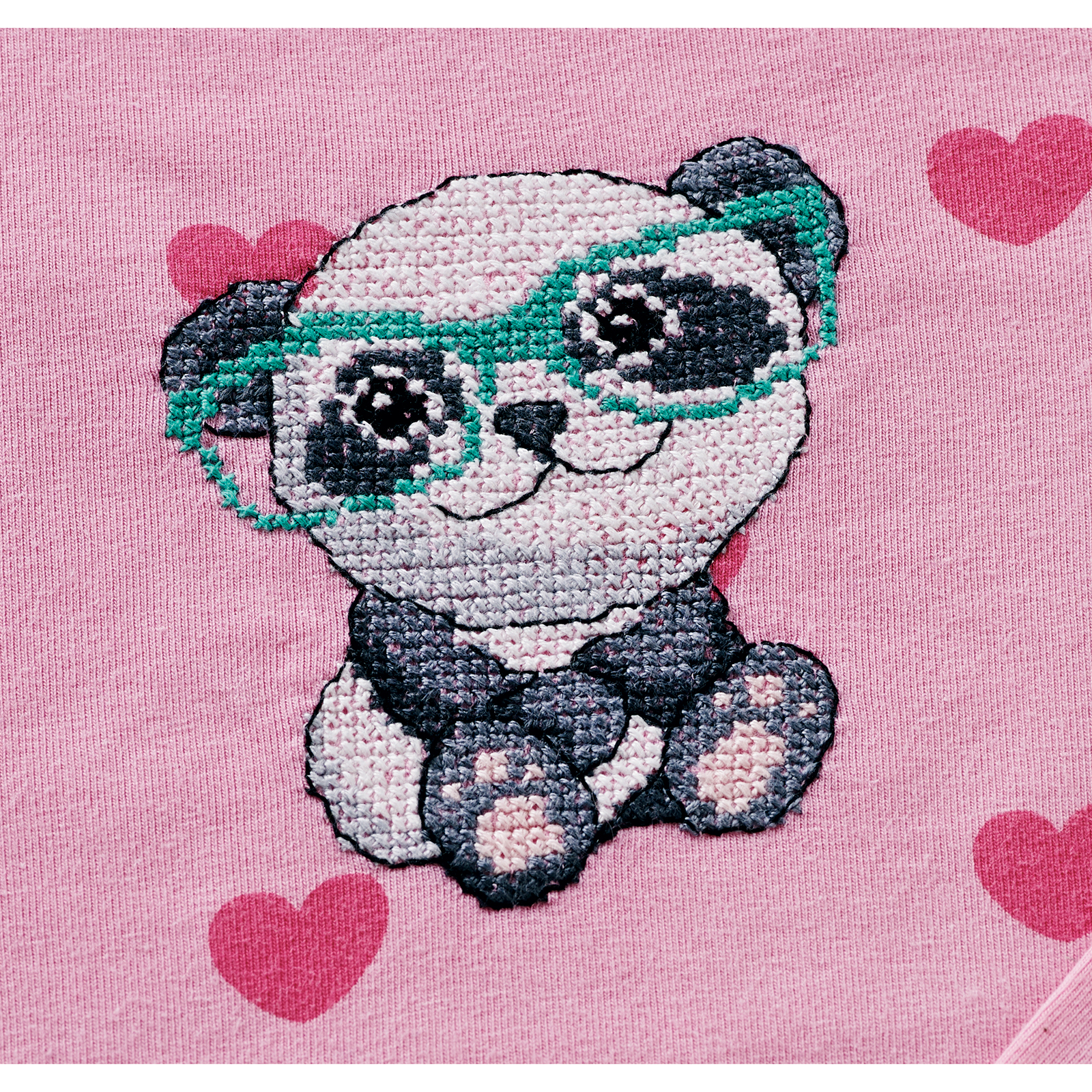 Permin 79-5807 Borduurpakket wateroplosbaar stramien Panda 7x9cm - STUK