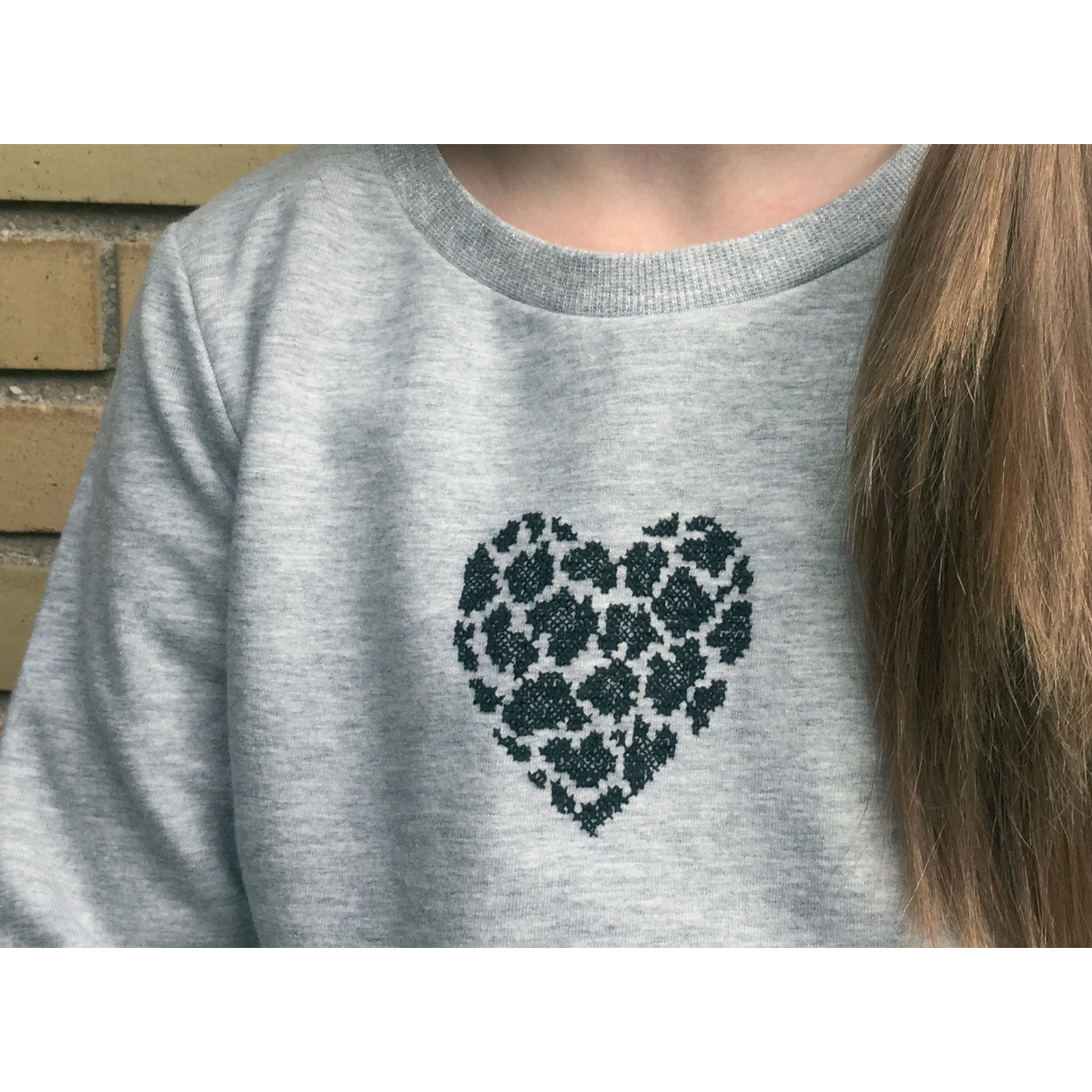 Permin 79-5808 Borduurpakket wateroplosbaar stramien Hart 7x9cm - STUK