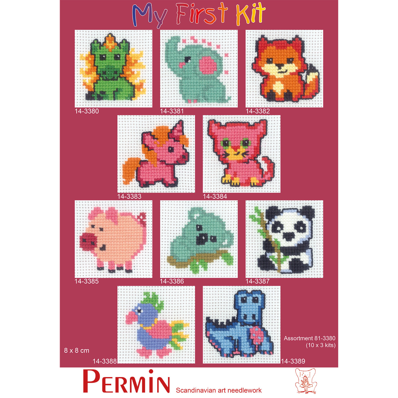 Permin 81-3380 My First Kit assortiment 8x8cm 10x3 kits - Assortiment