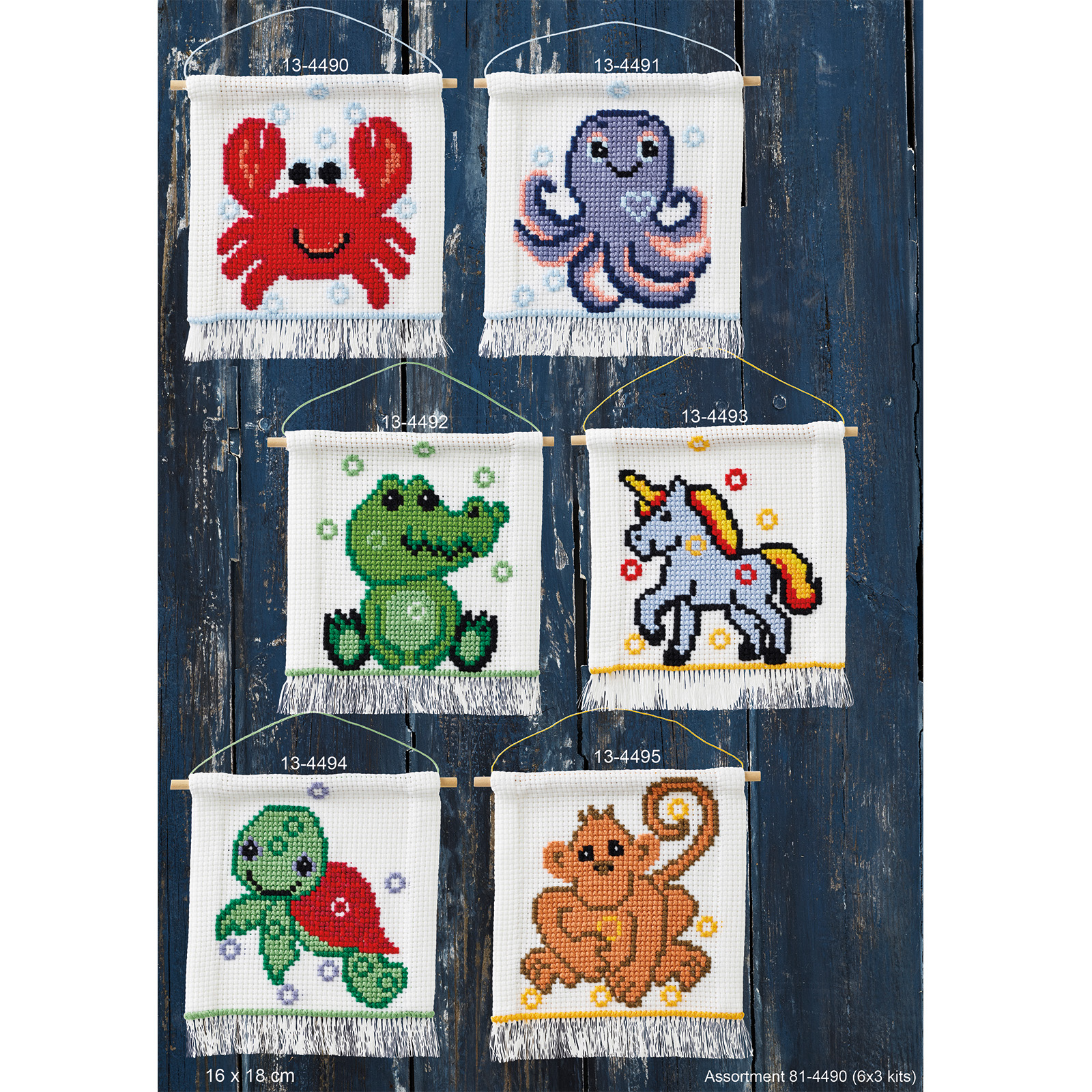 Permin 81-4490 Borduurpakket Kinder MFK assortiment 6x3 - Assortiment