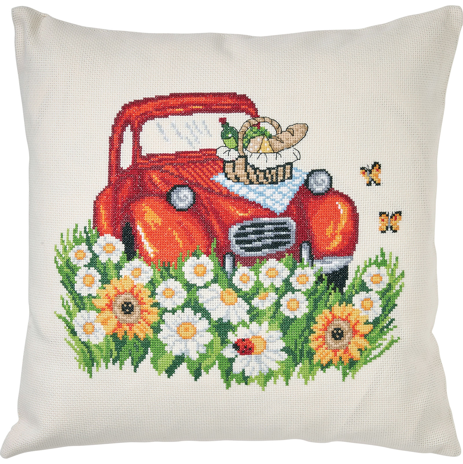 Permin 83-1198 Kussen Borduurpakket 2 CV 38x38 cm - STUK