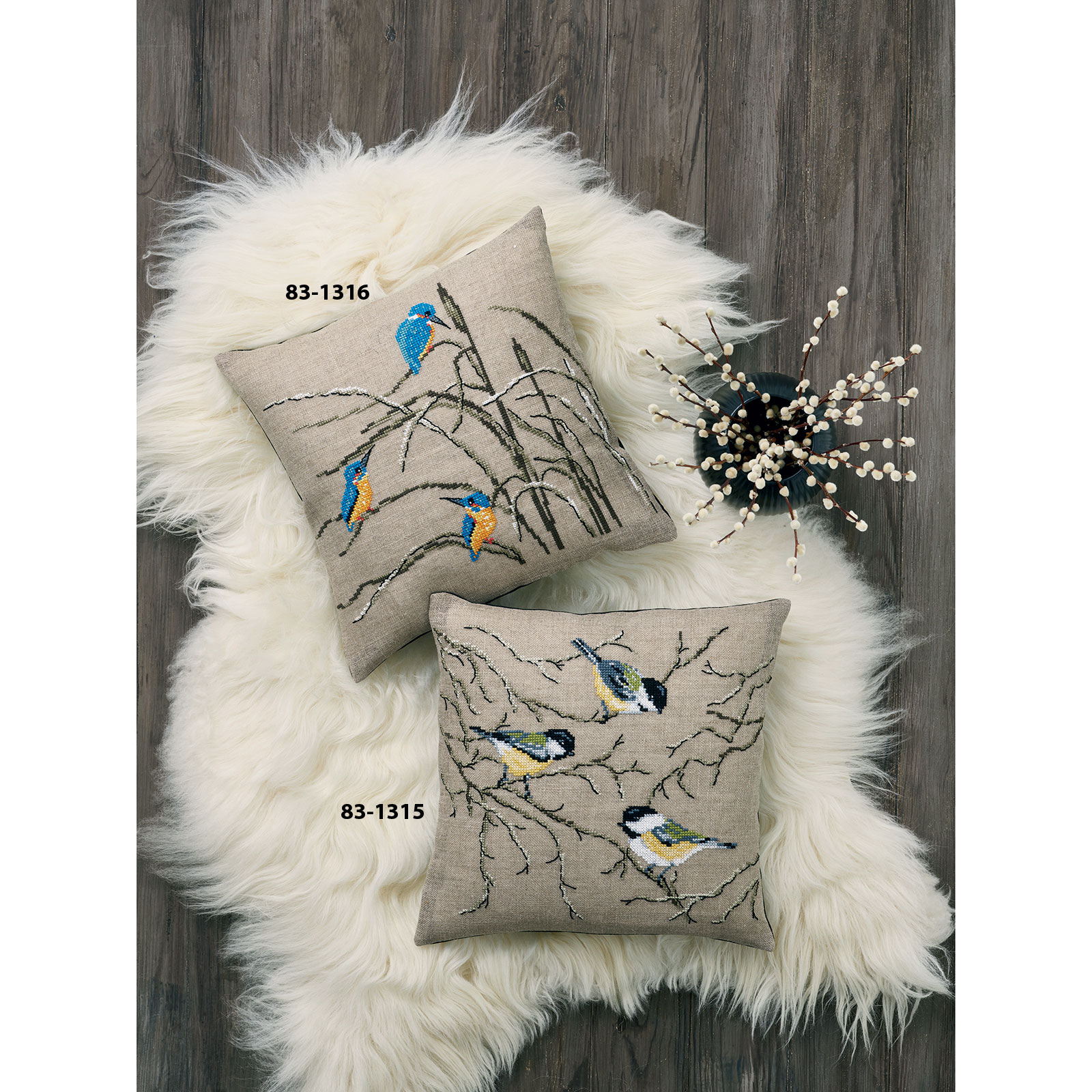 Permin 831316 Borduurpakket IJsvogels 40x40cm - STUK